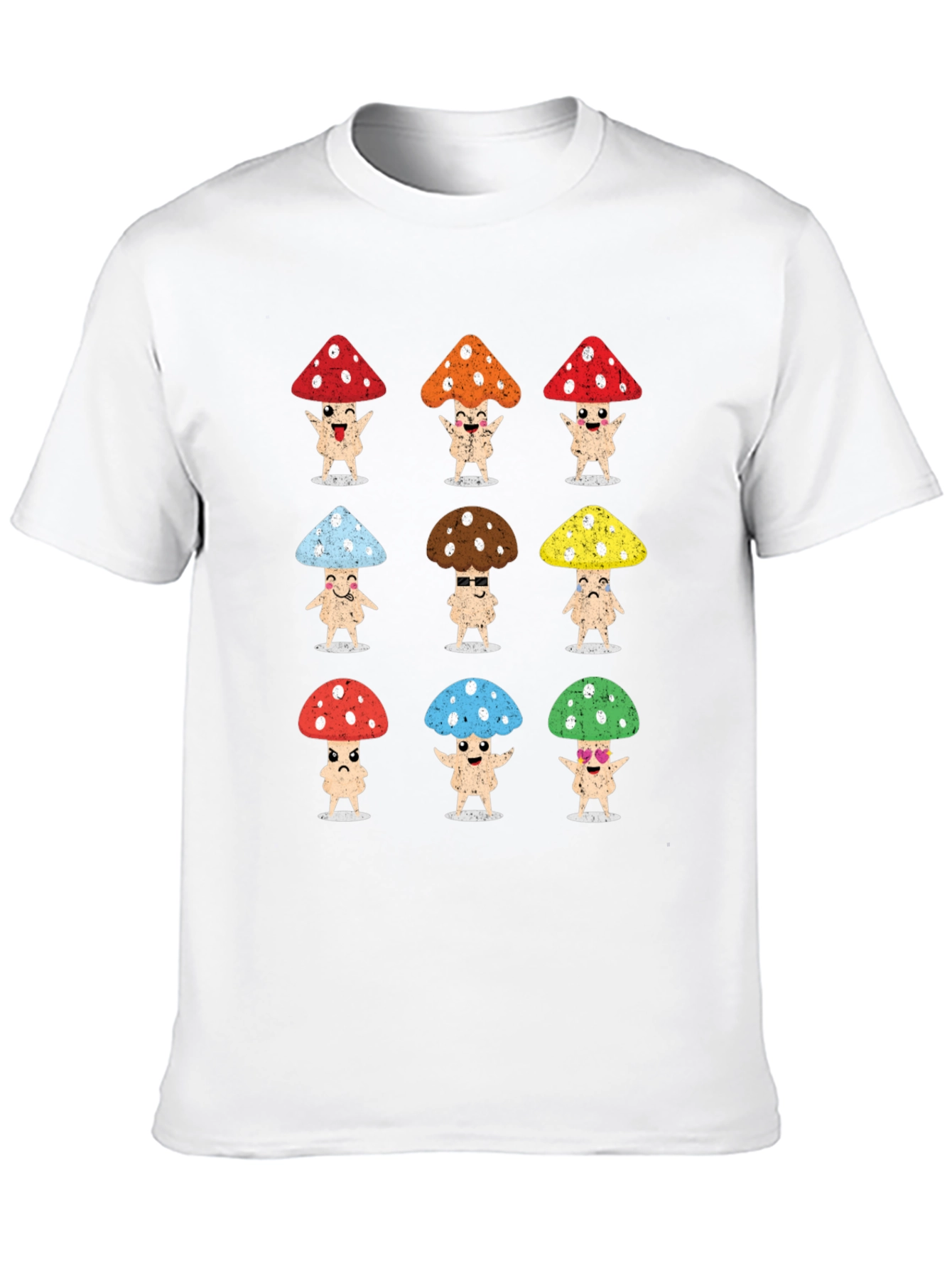 Funky Mushroom Character Graphic T-Shirt