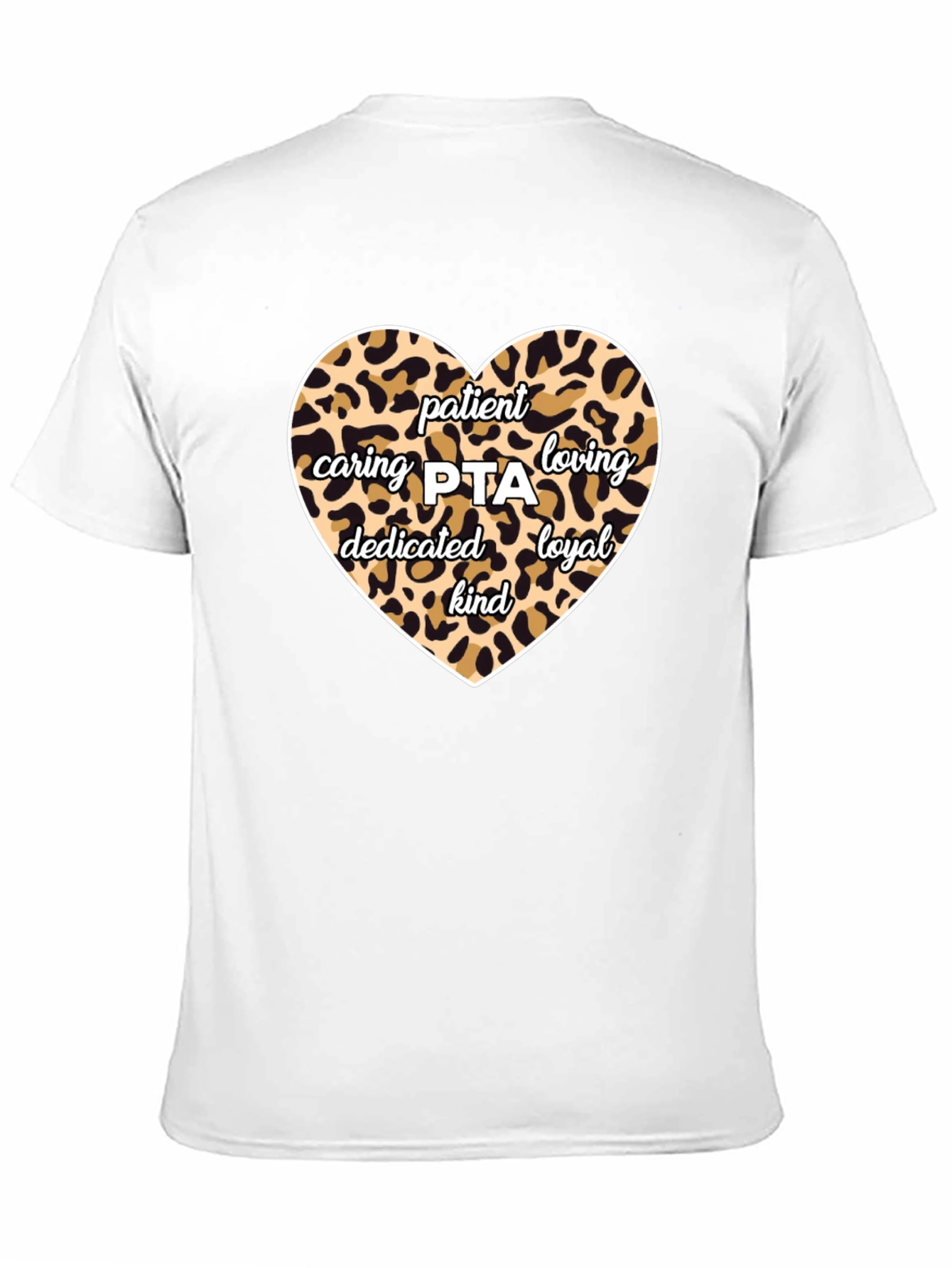 Patient Caring PTA Leopard Print Heart T-Shirt