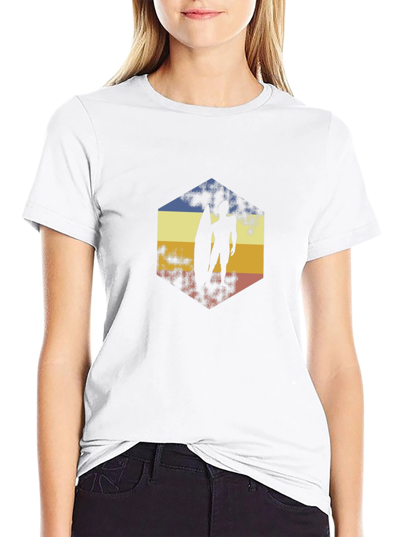 Retro Surfer Graphic Tee - Classic Black T-Shirt