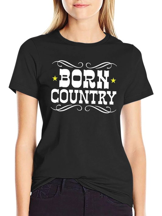 Born Country Graphic Tee - Black Cotton T-Shirt