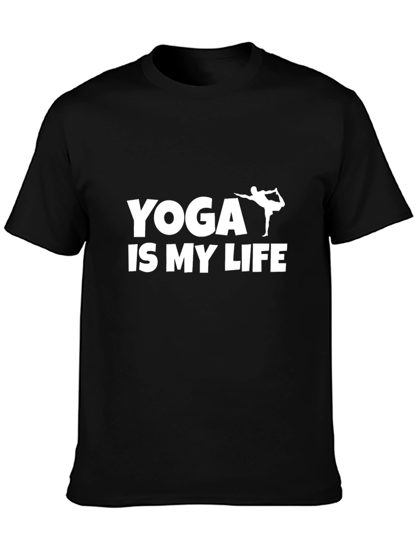 Yoga Is My Life Black Graphic Tee Shirt