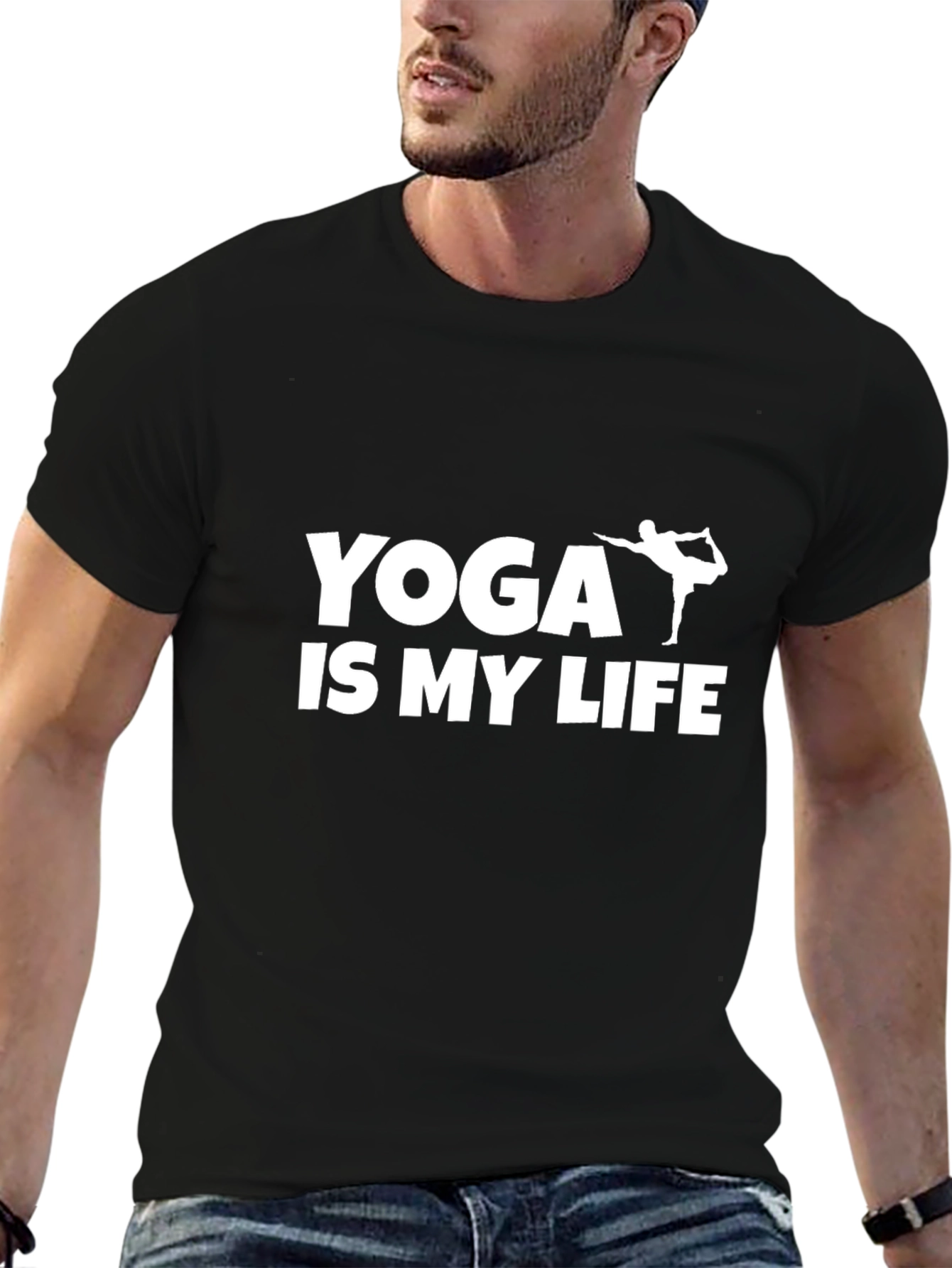 Yoga Is My Life Black Graphic Tee Shirt