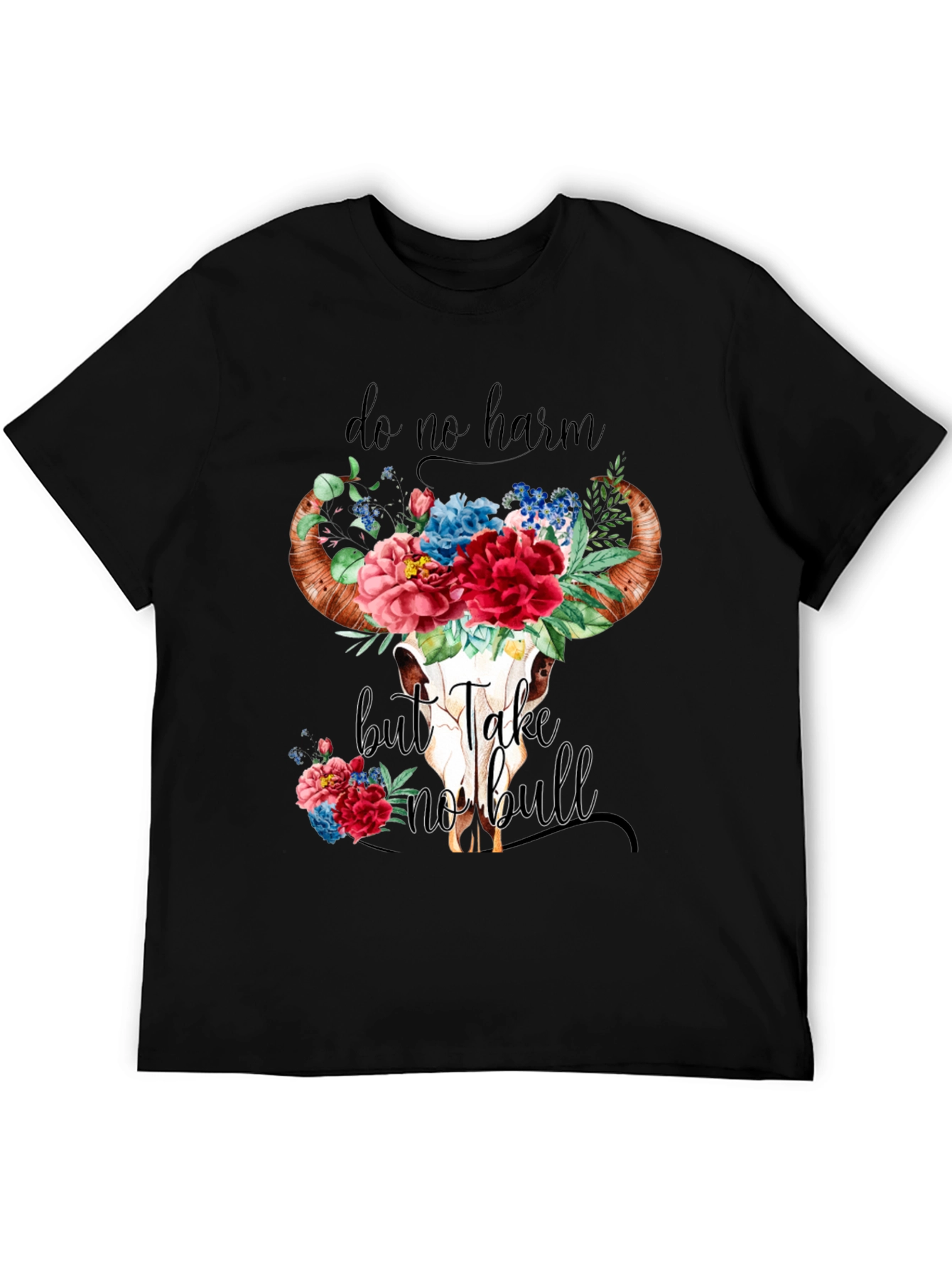 Do No Harm Bull Skull Graphic Tee