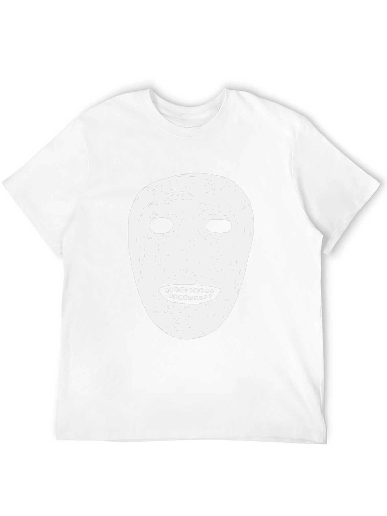 Black T-Shirt with White Face Graphic
