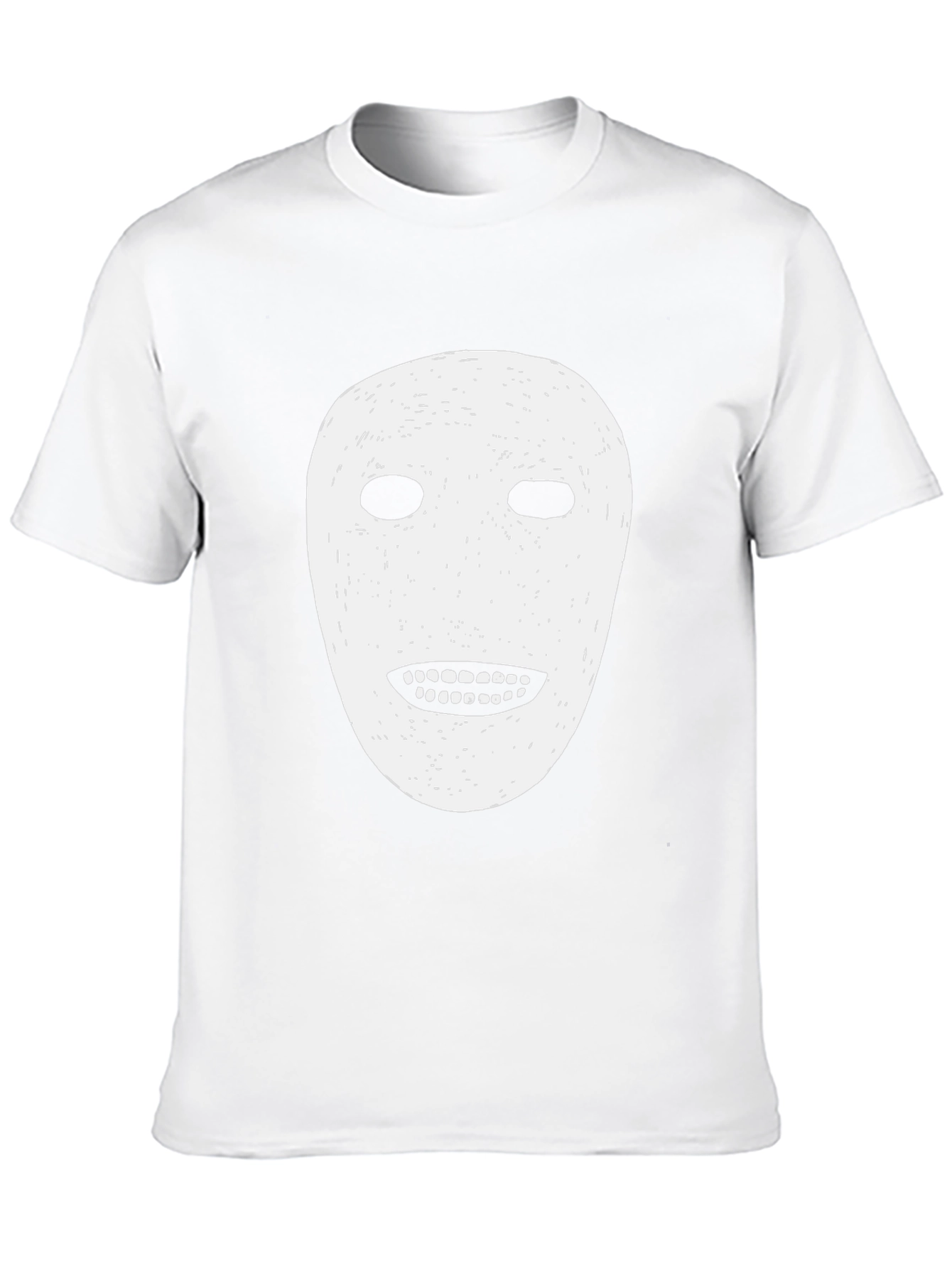 Black T-Shirt with White Face Graphic