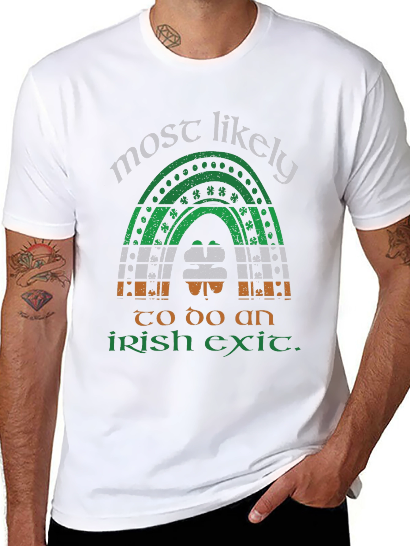 Funny St. Patricks Day Irish Exit Rainbow T-Shirt