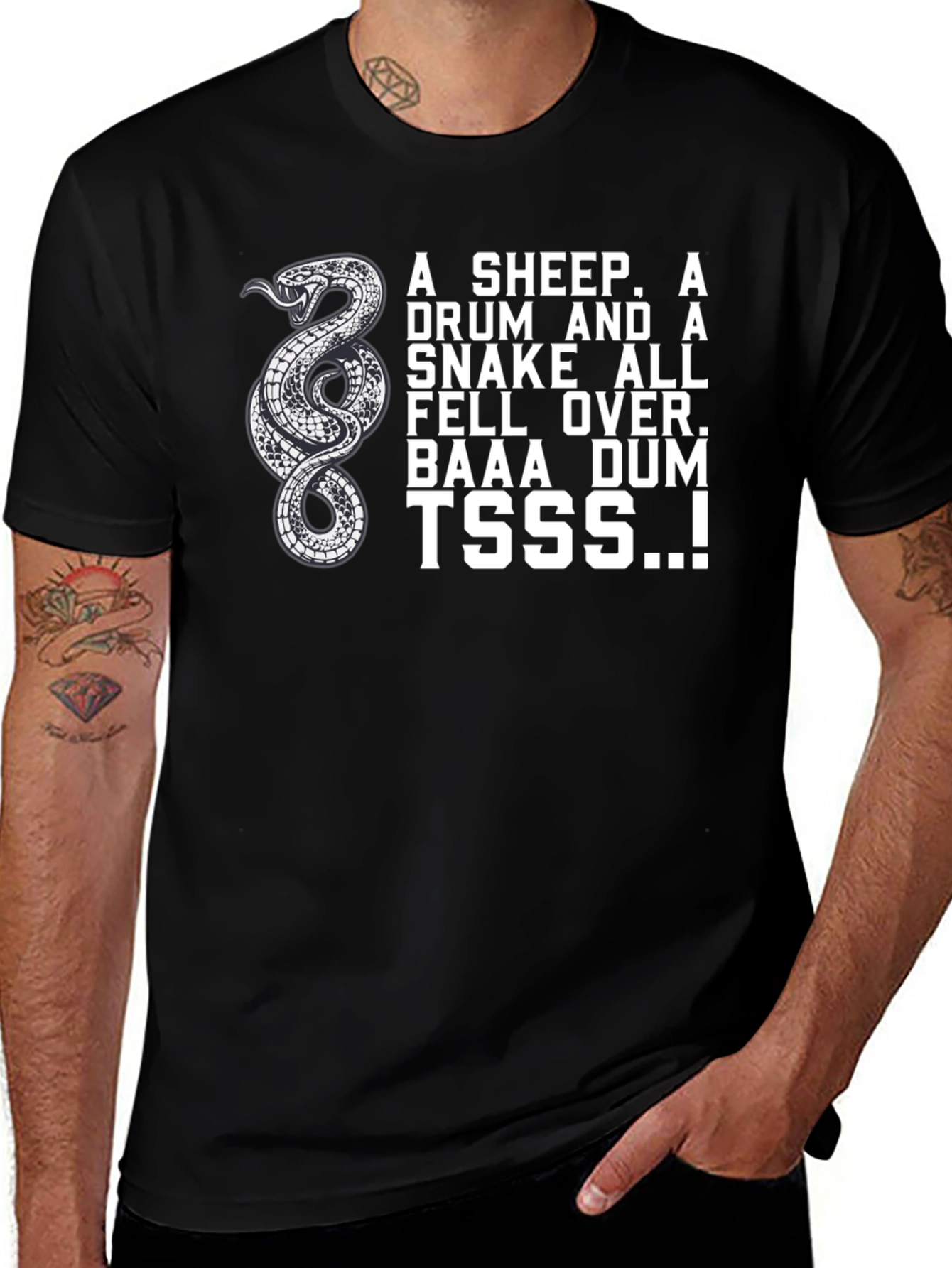 Snake Drum Sheep T-Shirt - Funny Design