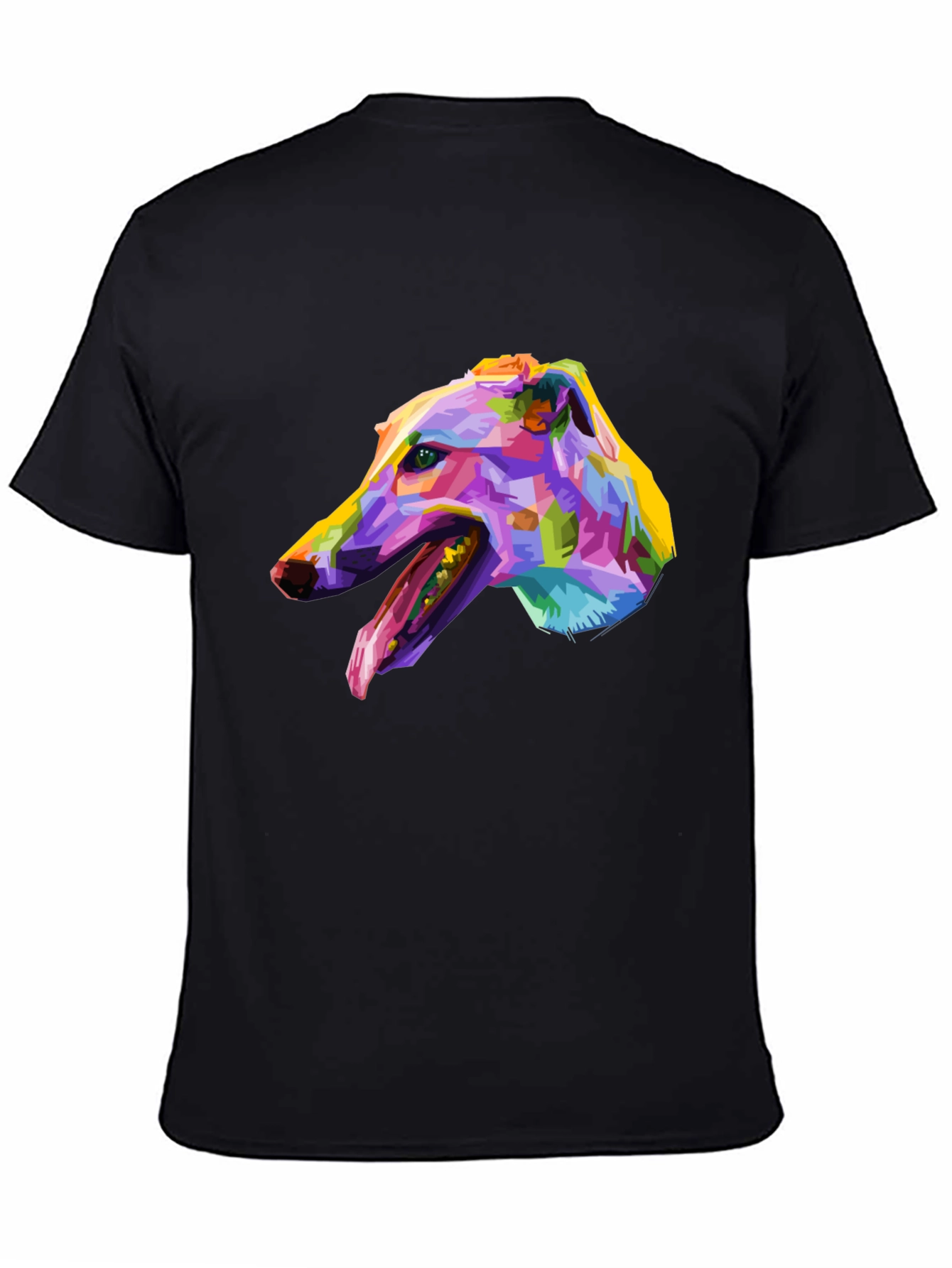 Abstract Greyhound Graphic Tee - Black