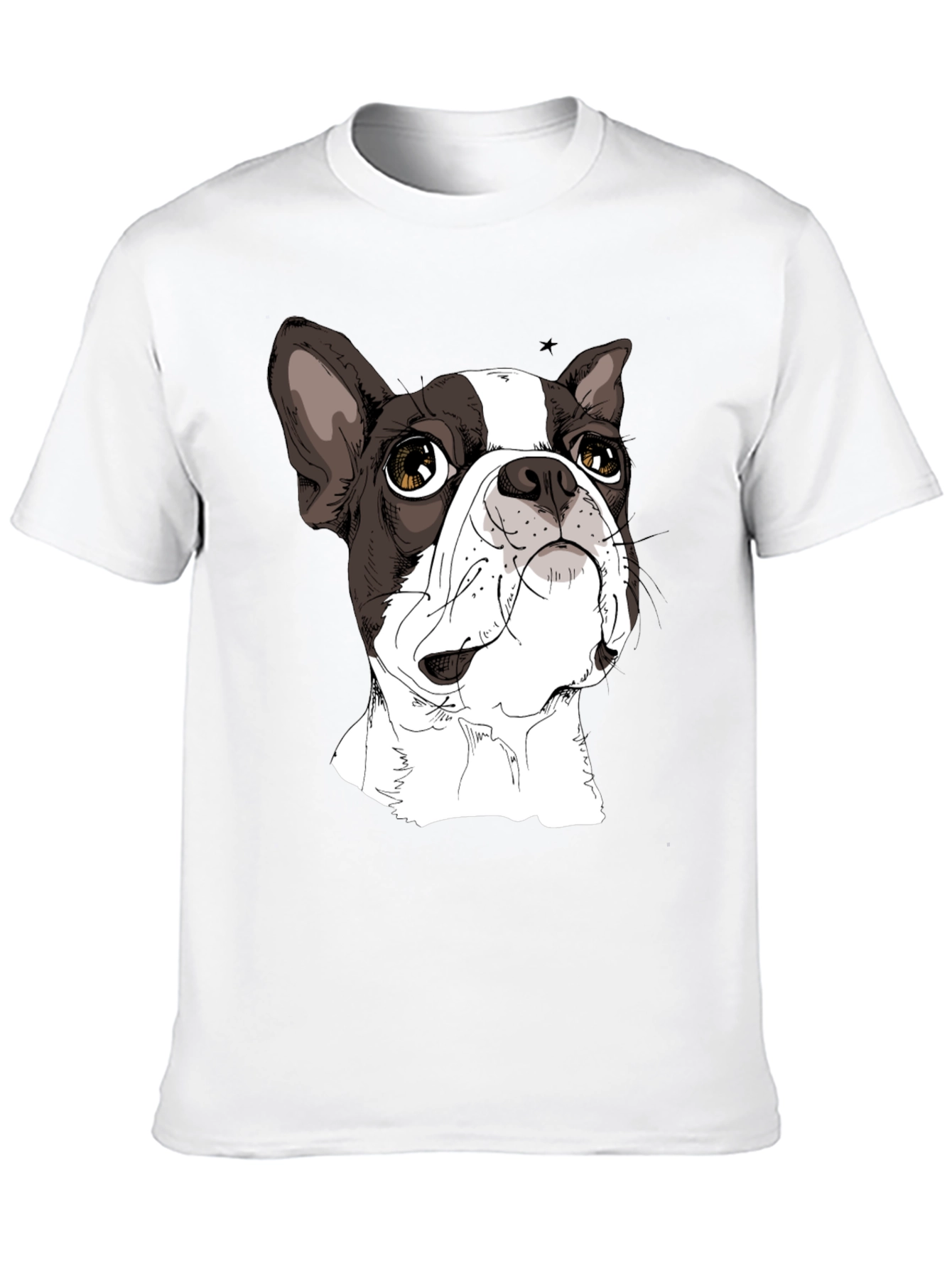 Boston Terrier Graphic Tee - Black Cotton T-Shirt