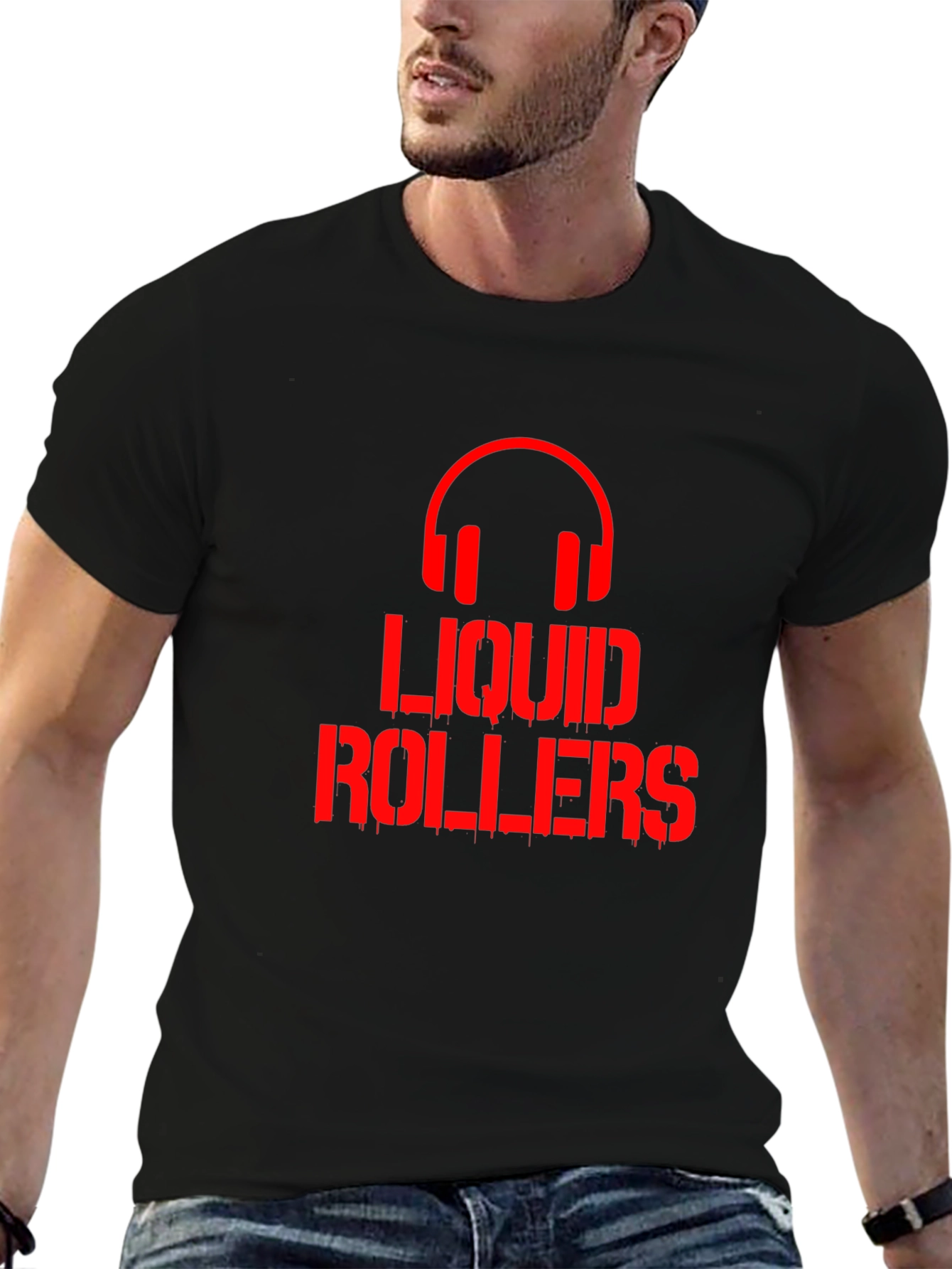Liquid Rollers Graphic Tee - Black Cotton T-Shirt