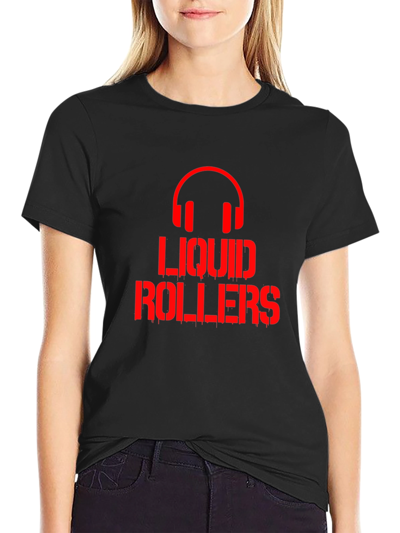 Liquid Rollers Graphic Tee - Black Cotton T-Shirt