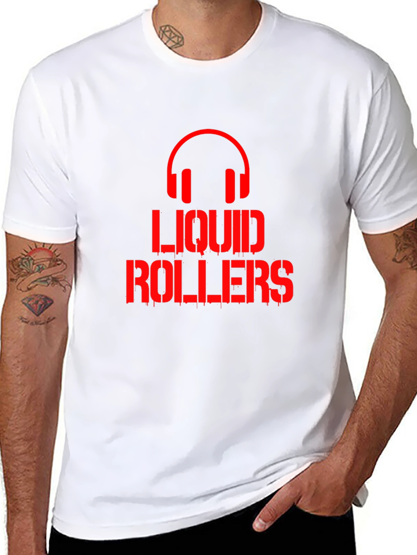 Liquid Rollers Graphic Tee - Black Cotton T-Shirt