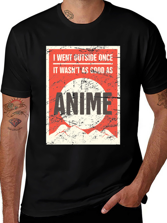 Anime Lover Graphic Tee - I Went Outside Once T-Shirt