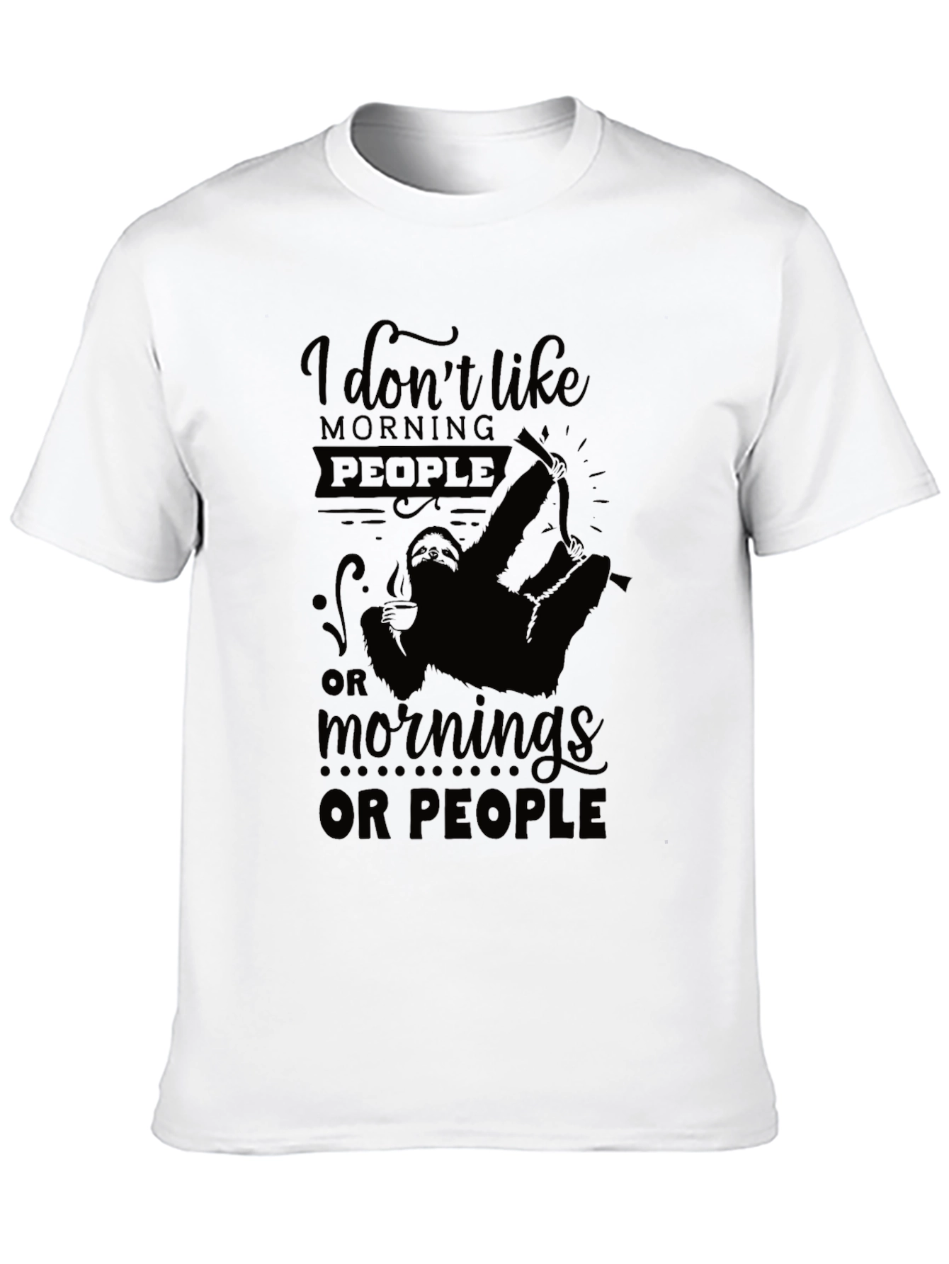I Dont Like Morning People Black Graphic Tee