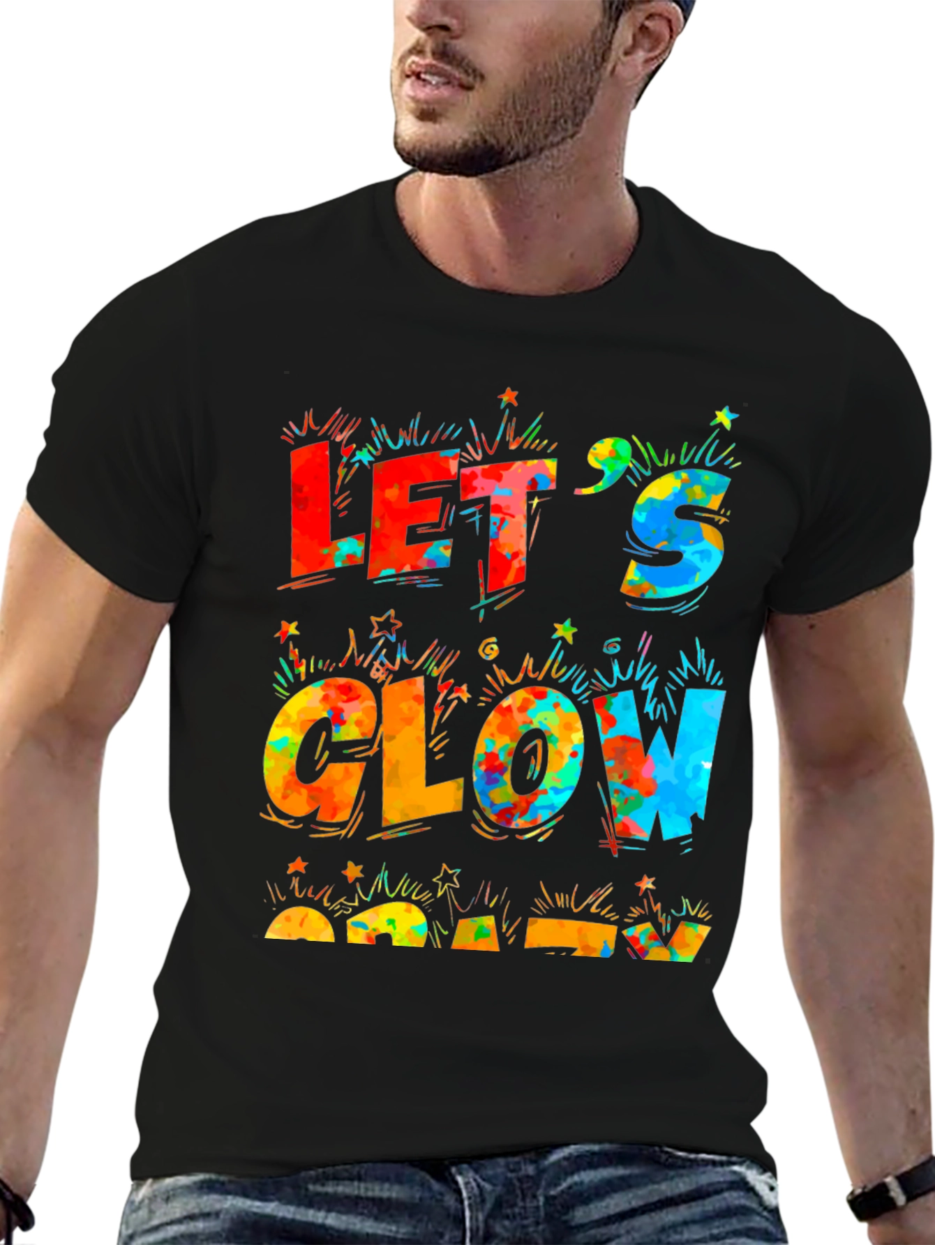 Lets Glow Crazy Black T-Shirt