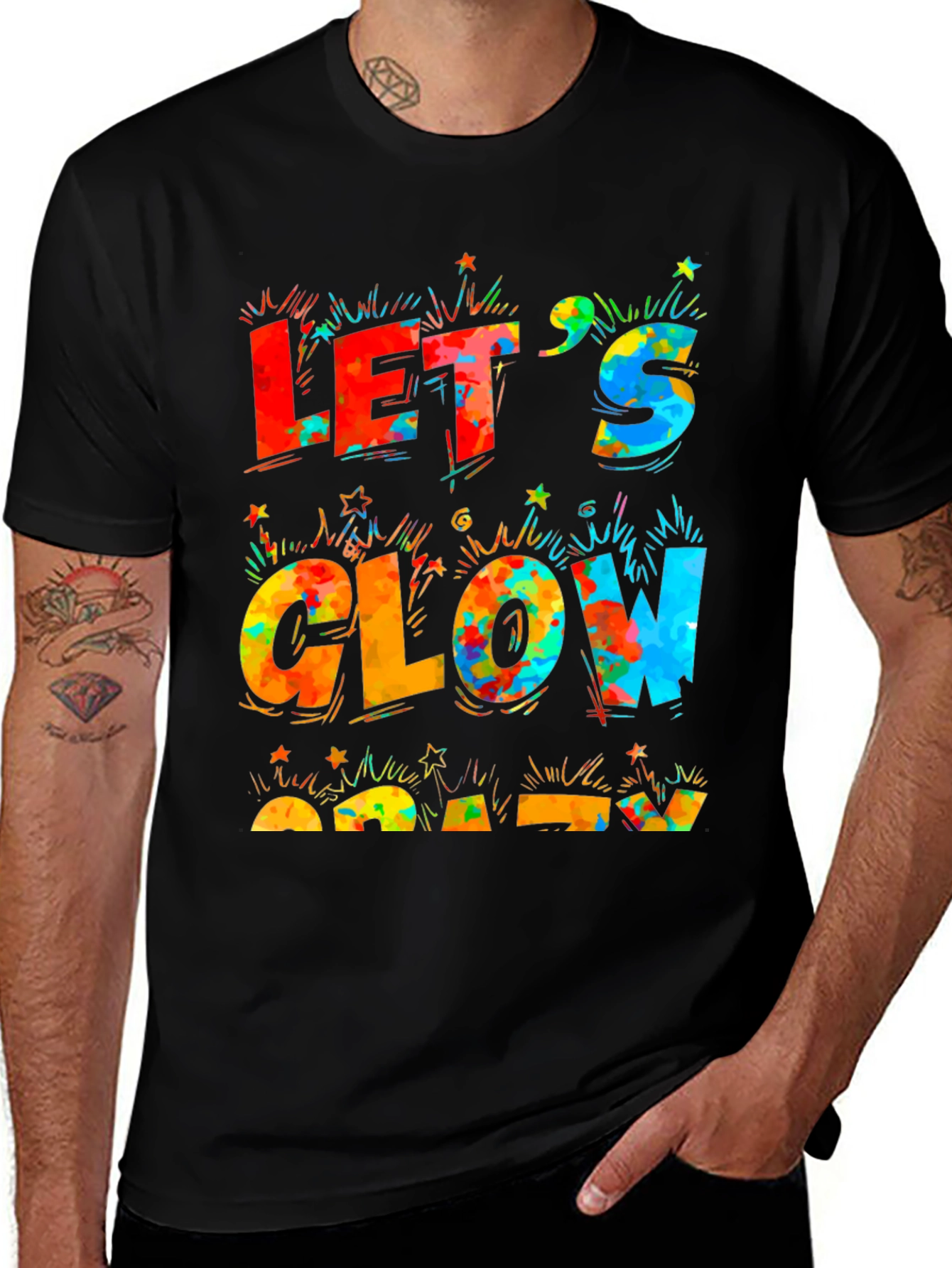 Lets Glow Crazy Black T-Shirt