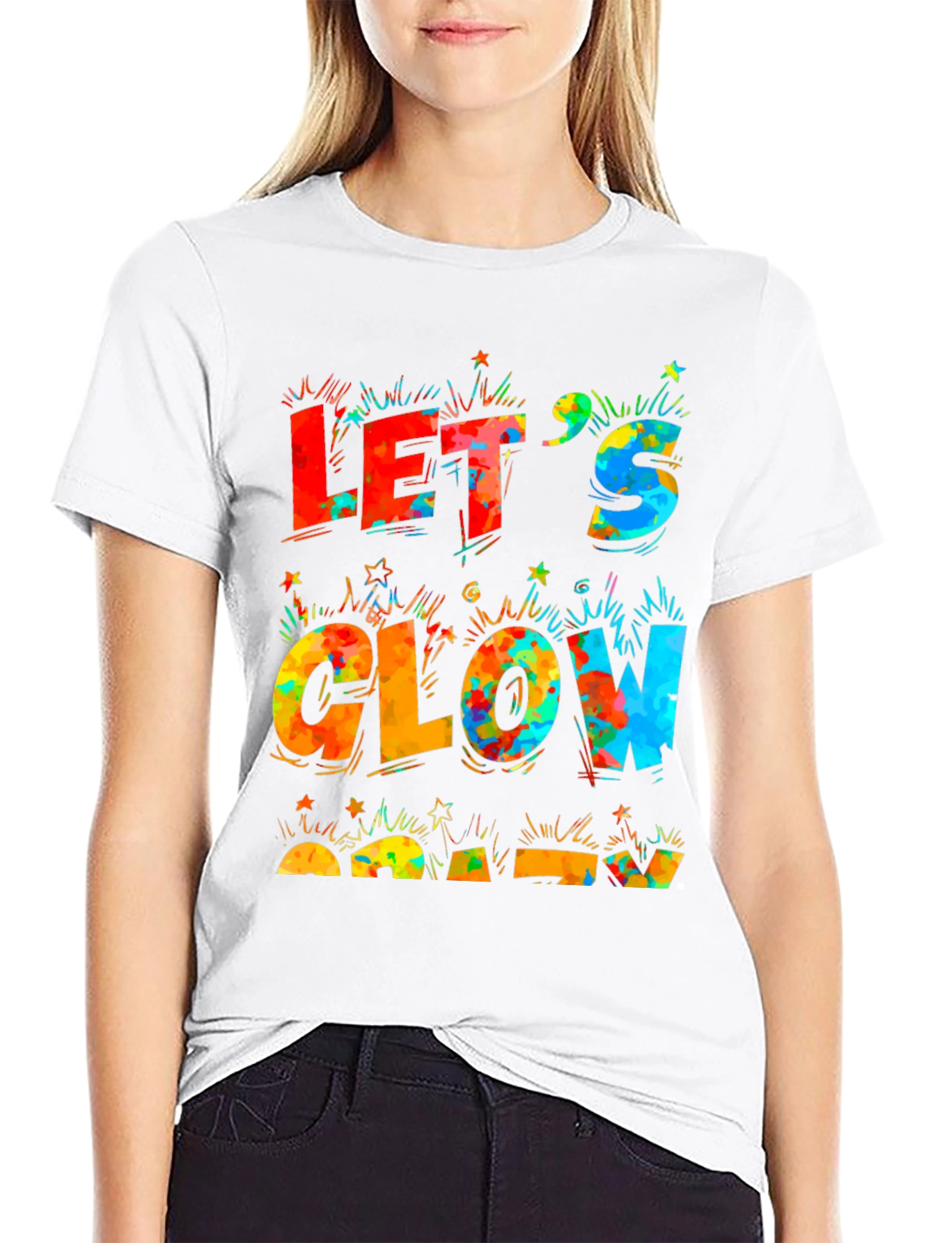 Lets Glow Crazy Black T-Shirt