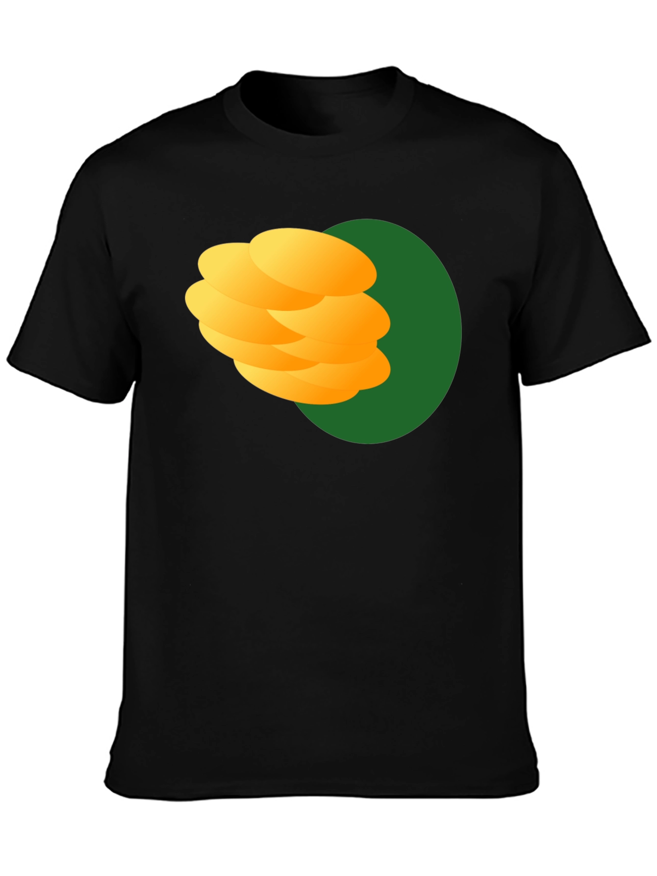Stack of Pancakes Graphic Black T-Shirt