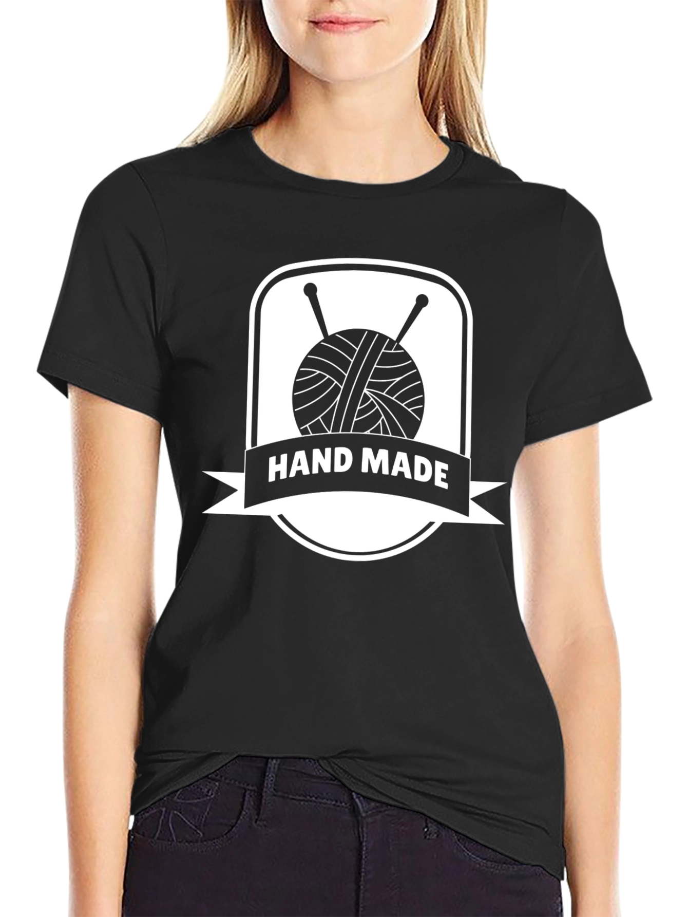 Handmade Knit T-Shirt - Yarn & Needles Design