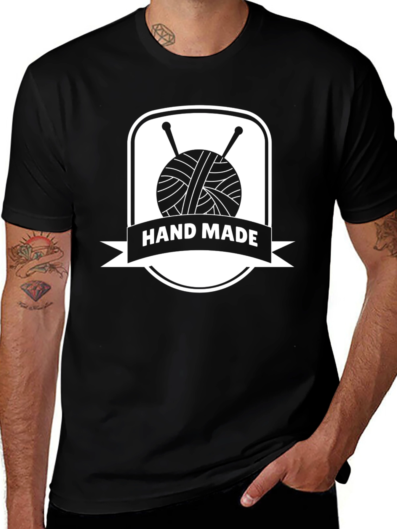 Handmade Knit T-Shirt - Yarn & Needles Design