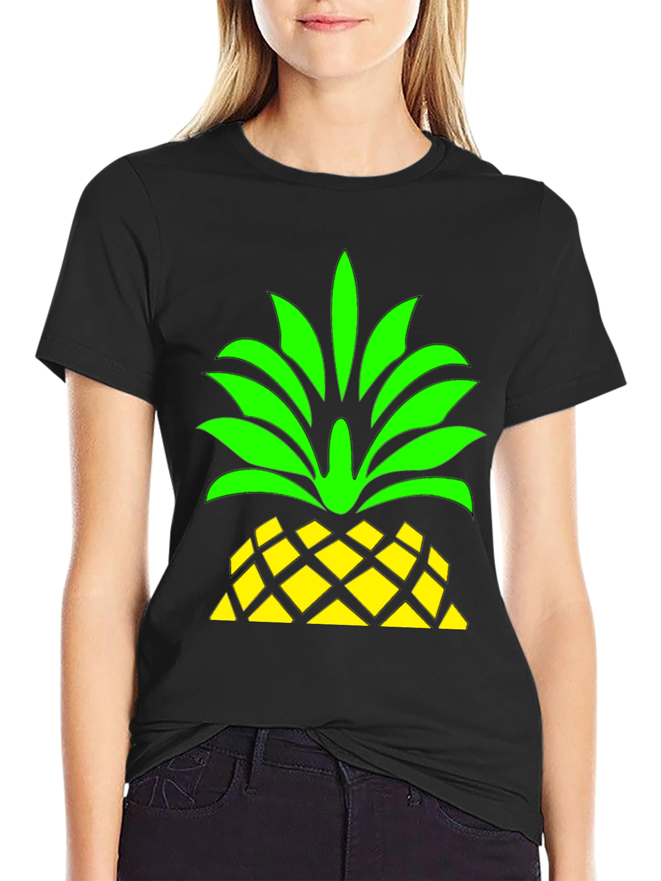Pineapple Graphic Black T-Shirt