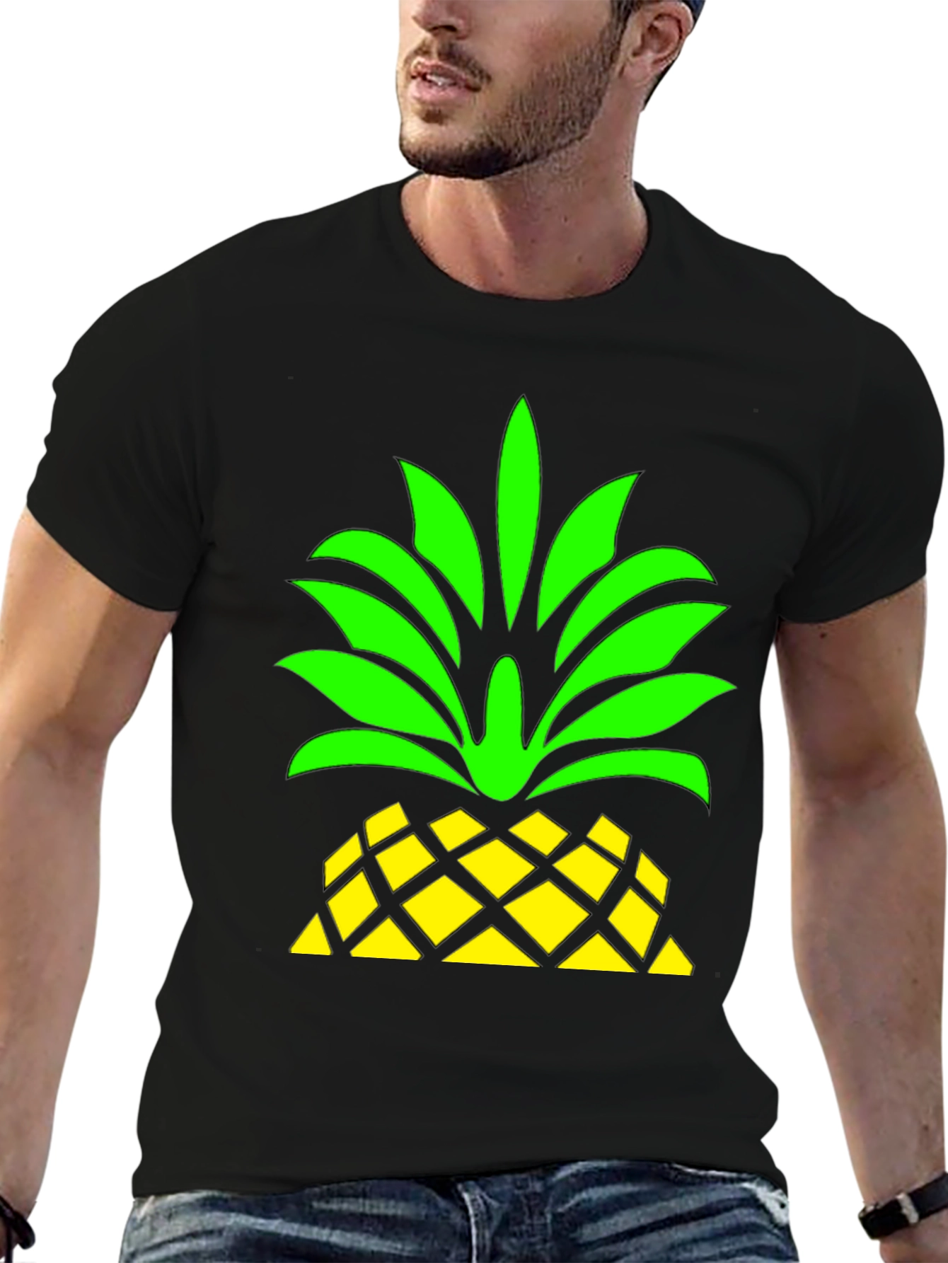 Pineapple Graphic Black T-Shirt