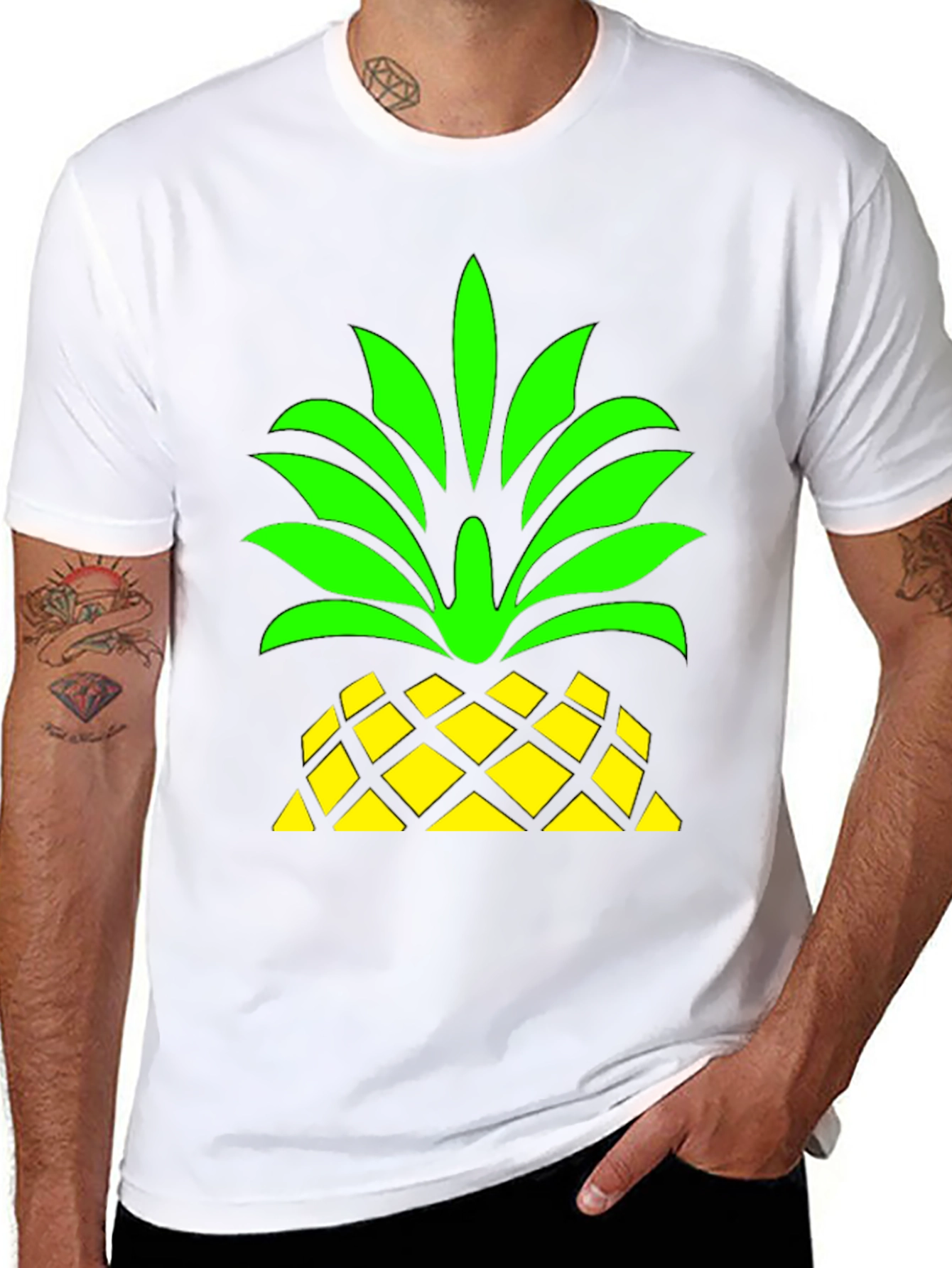 Pineapple Graphic Black T-Shirt