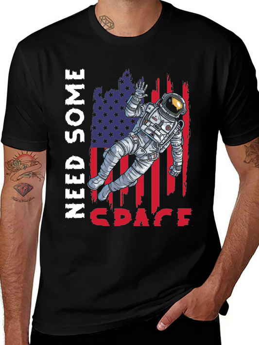 Astronaut USA Flag Graphic T-Shirt