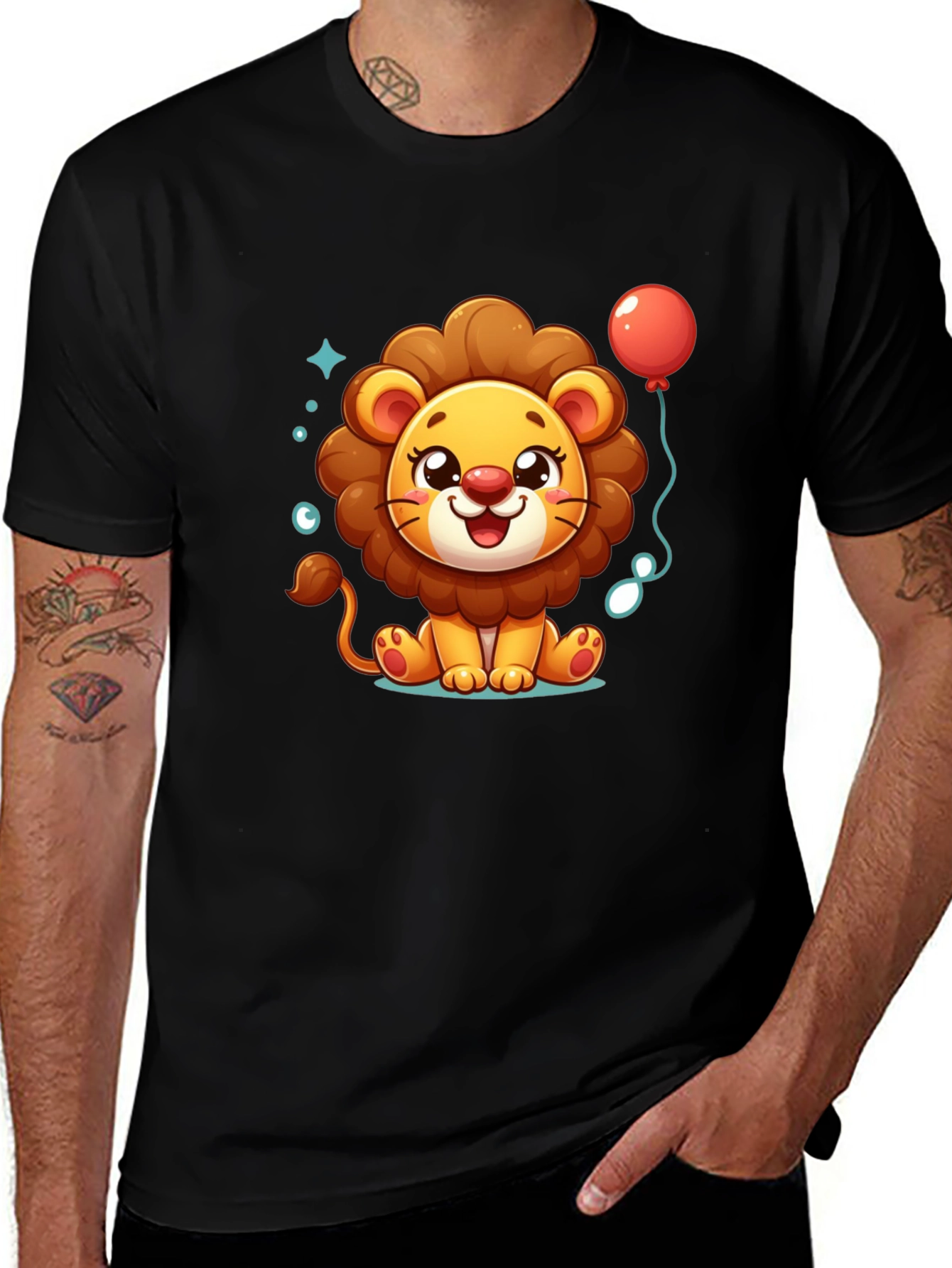 Cute Cartoon Lion Graphic Tee