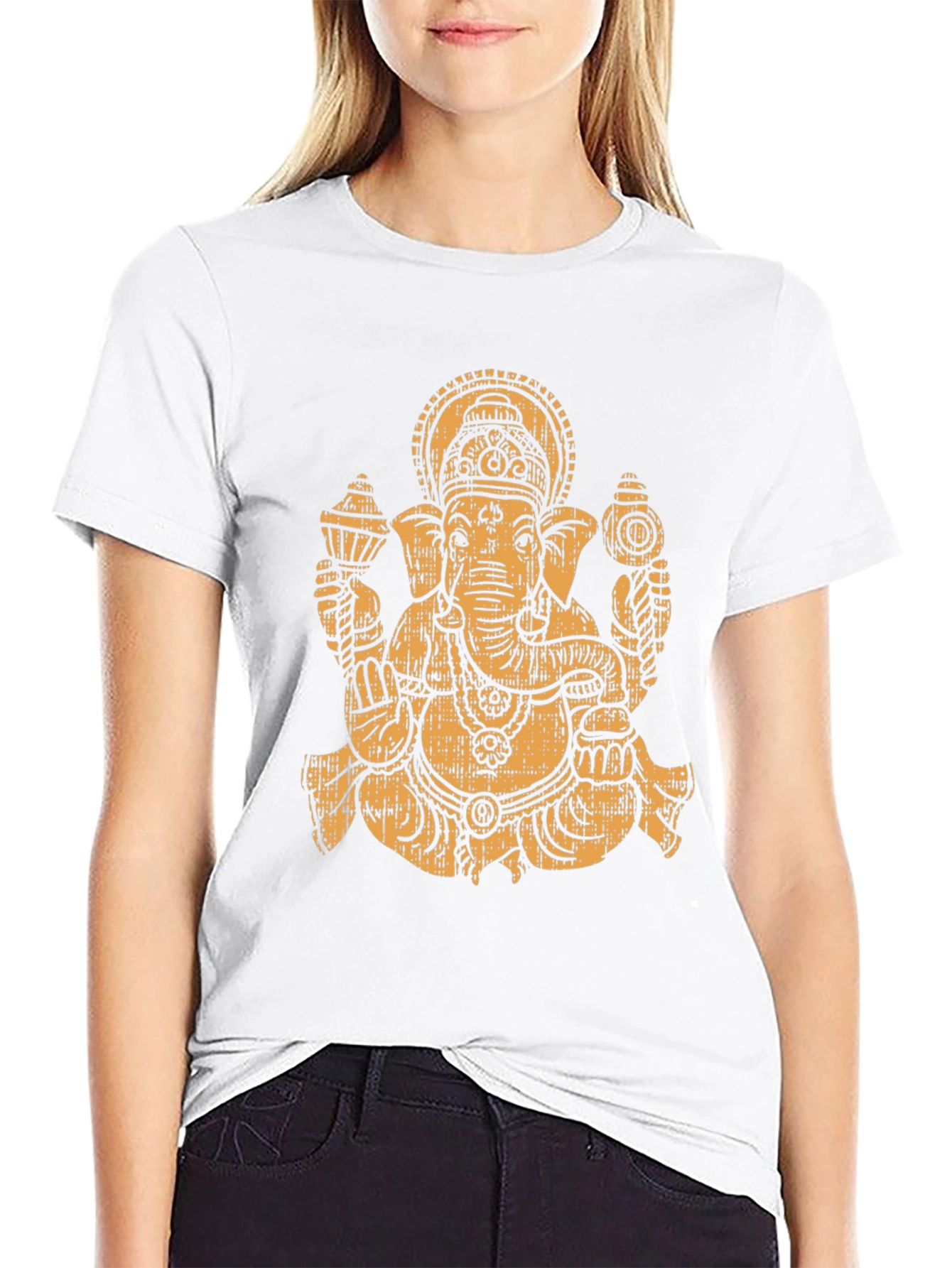 Ganesha Graphic Tee - Black Cotton Blend
