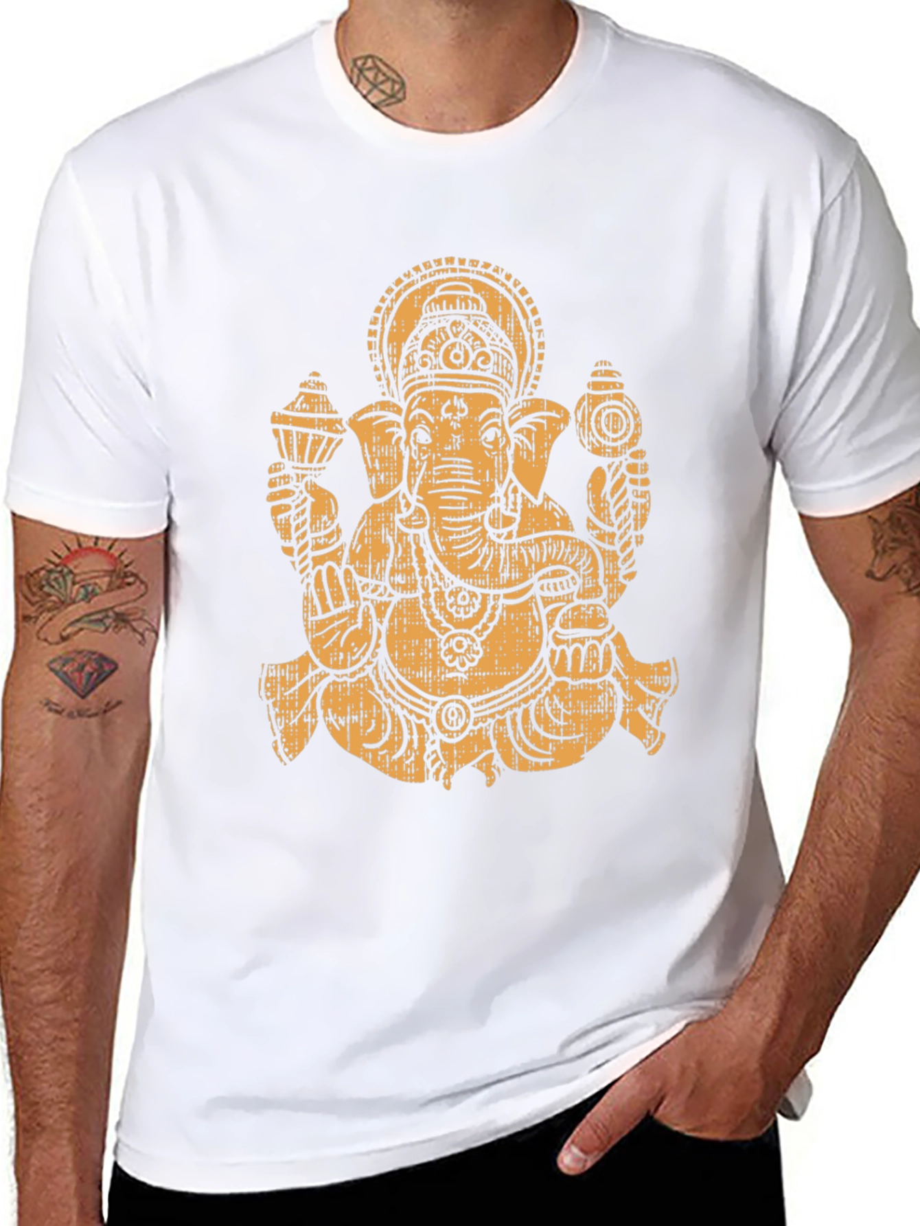 Ganesha Graphic Tee - Black Cotton Blend
