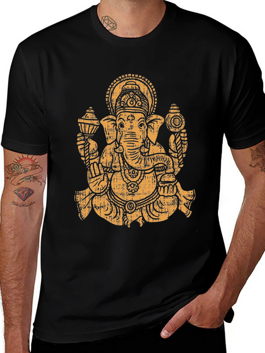 Ganesha Graphic Tee - Black Cotton Blend