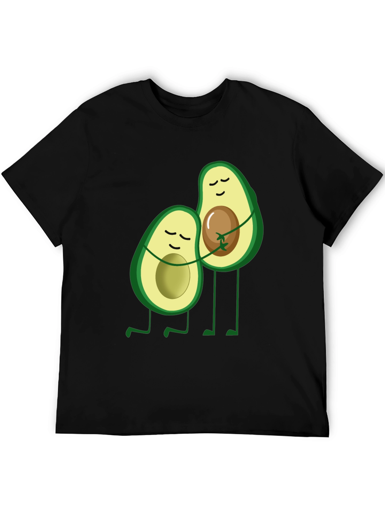 Avocado Hug Black Graphic Tee - Cute Foodie Shirt