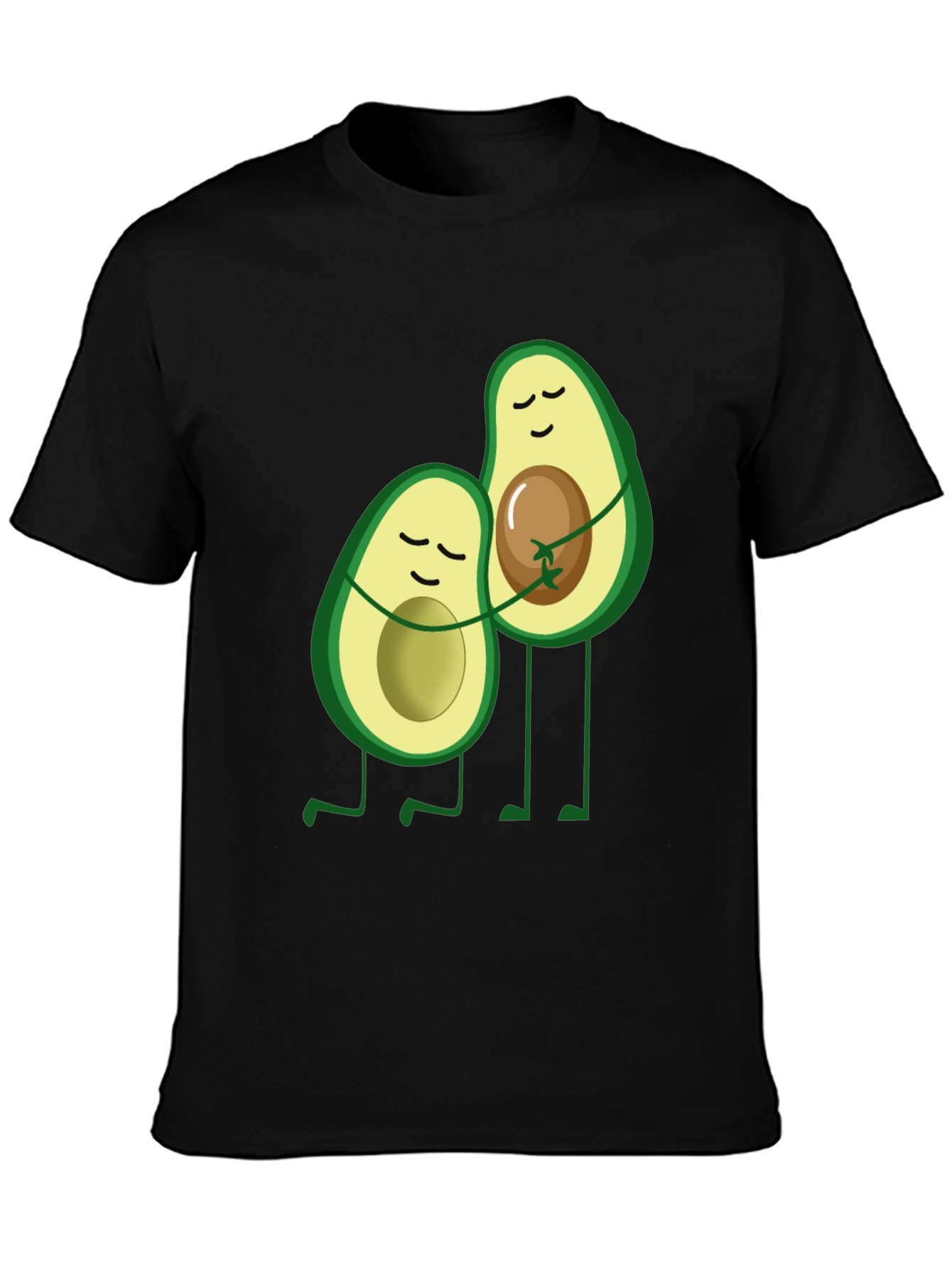 Avocado Hug Black Graphic Tee - Cute Foodie Shirt