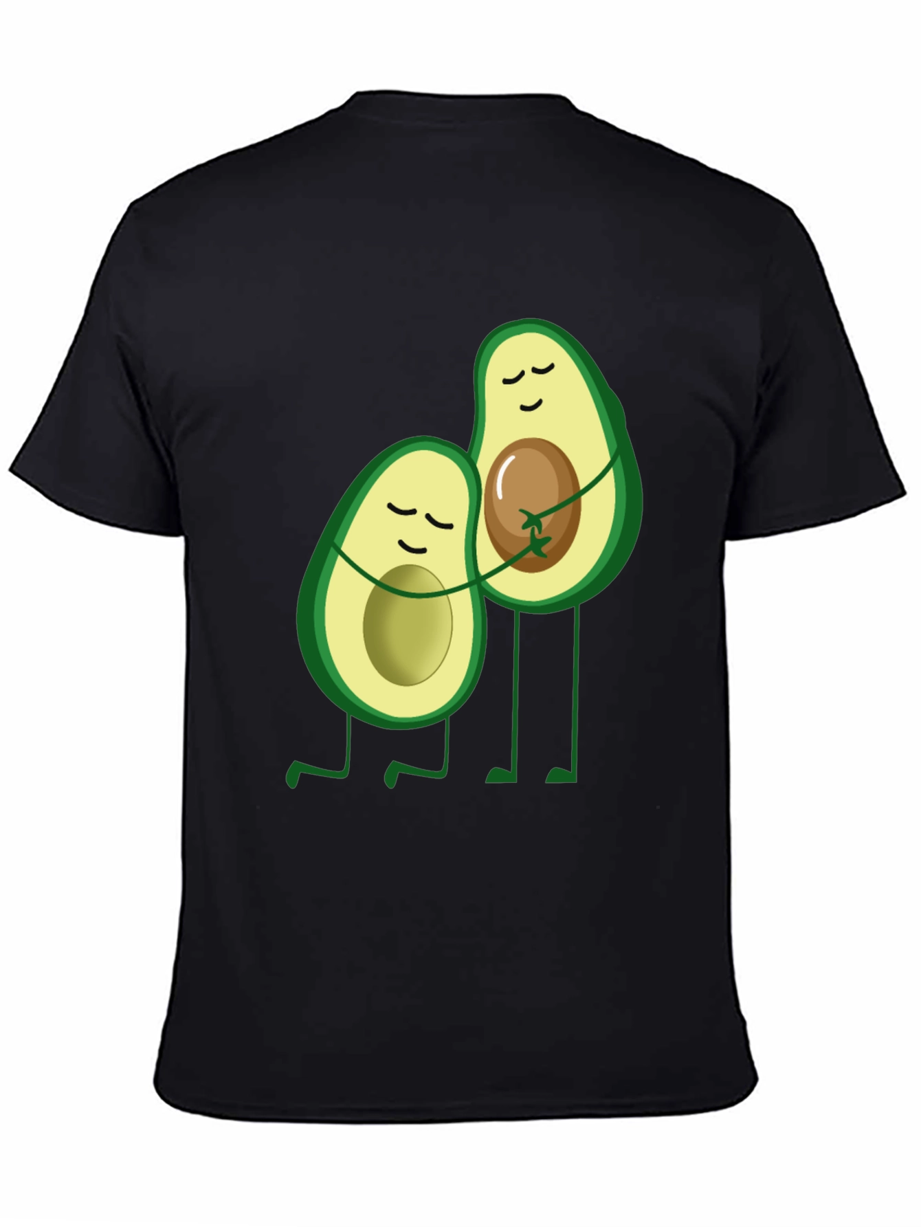 Avocado Hug Black Graphic Tee - Cute Foodie Shirt