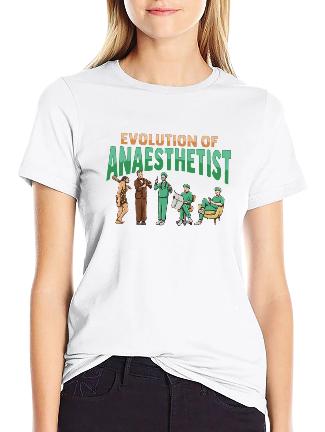 Evolution of Anaesthetist Black T-Shirt