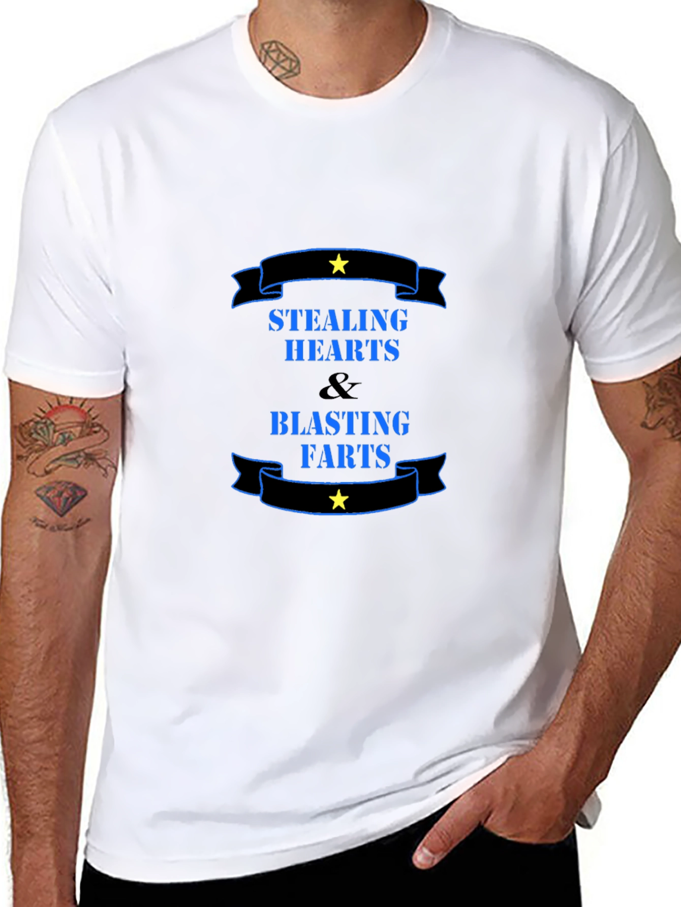 Stealing Hearts & Blasting Farts Black Graphic Tee