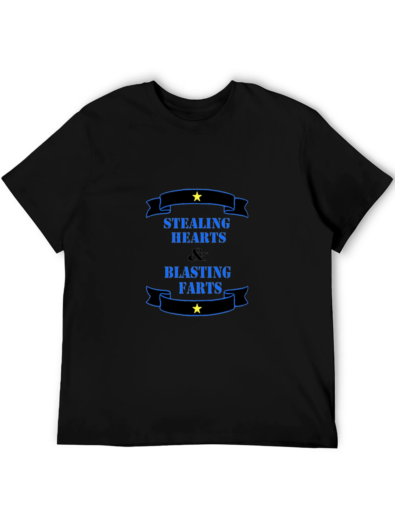 Stealing Hearts & Blasting Farts Black Graphic Tee
