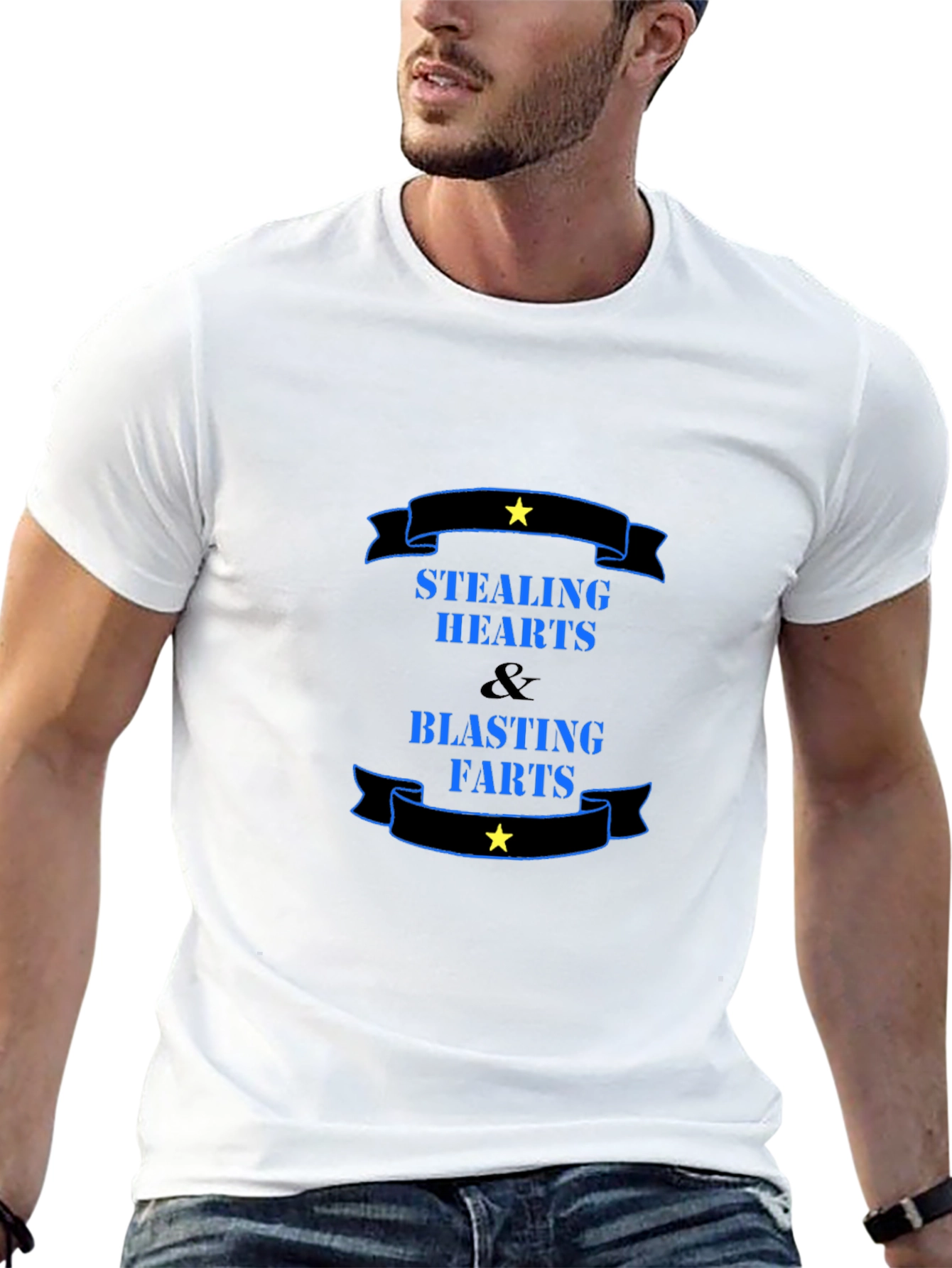 Stealing Hearts & Blasting Farts Black Graphic Tee