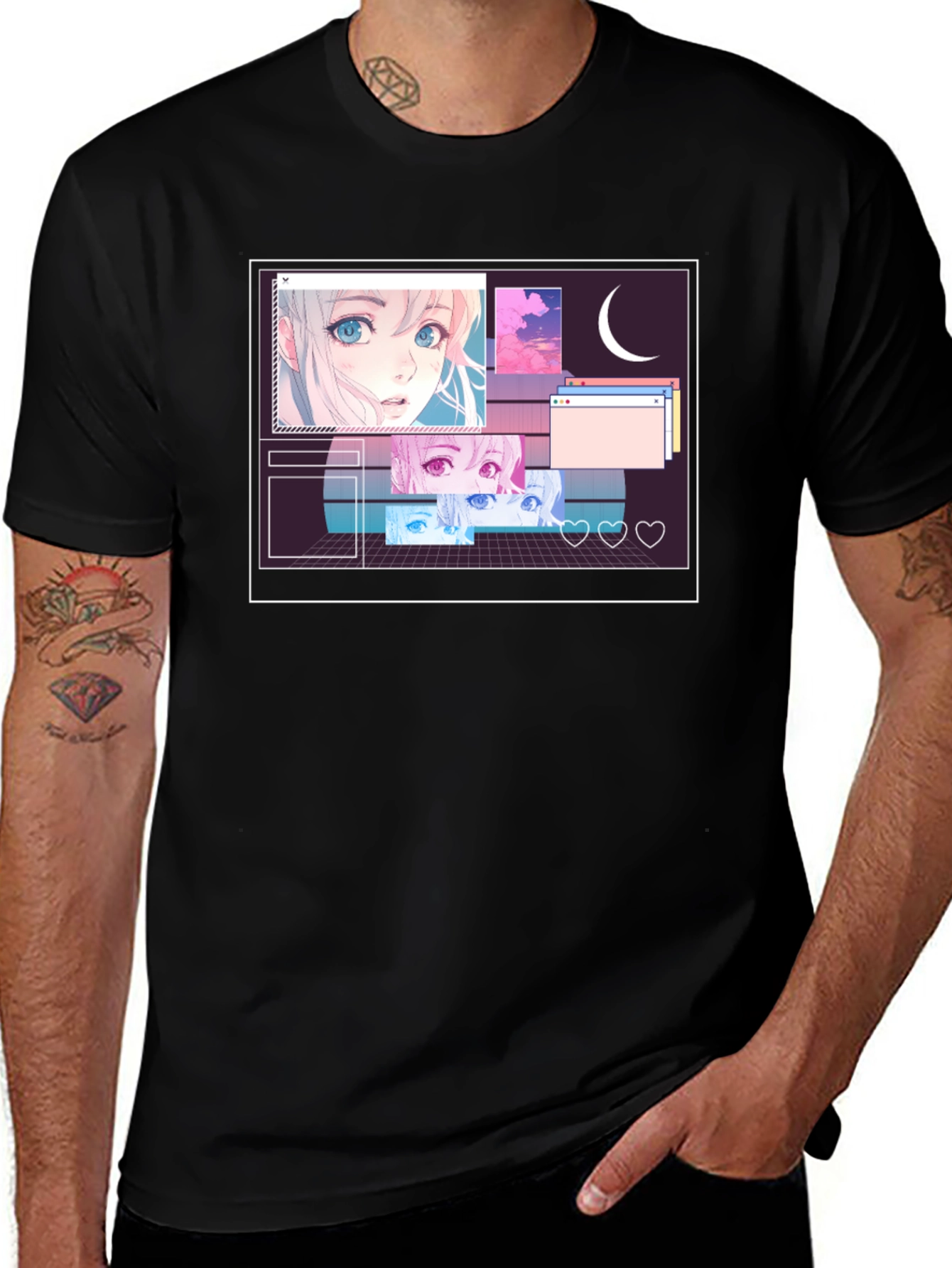 Anime Aesthetic Black T-Shirt