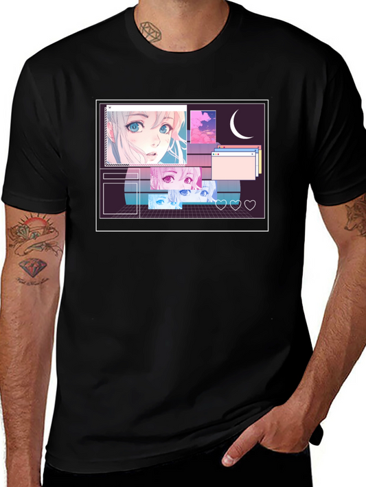 Anime Aesthetic Black T-Shirt