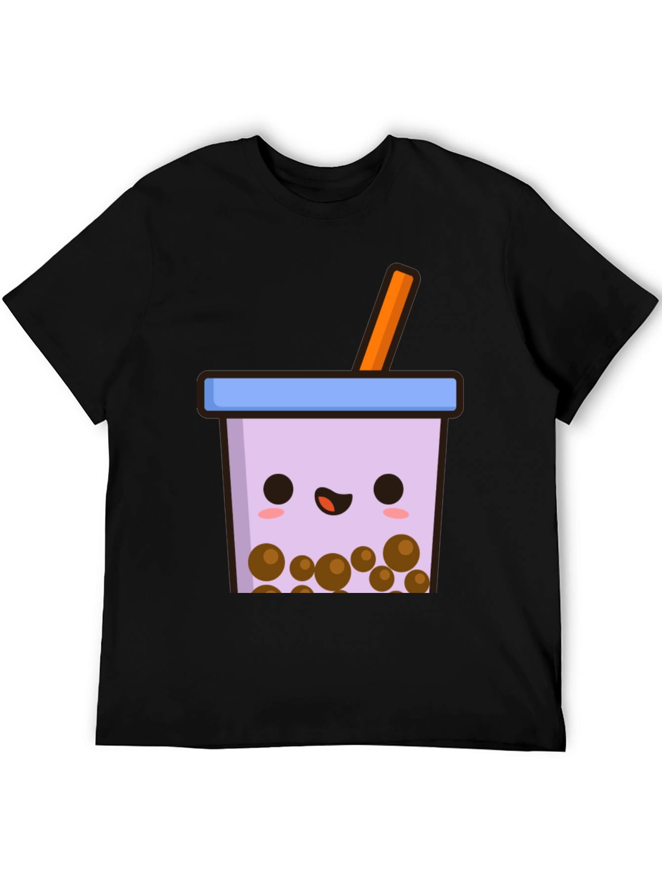 Cute Bubble Tea Graphic Tee - Black Unisex T-Shirt