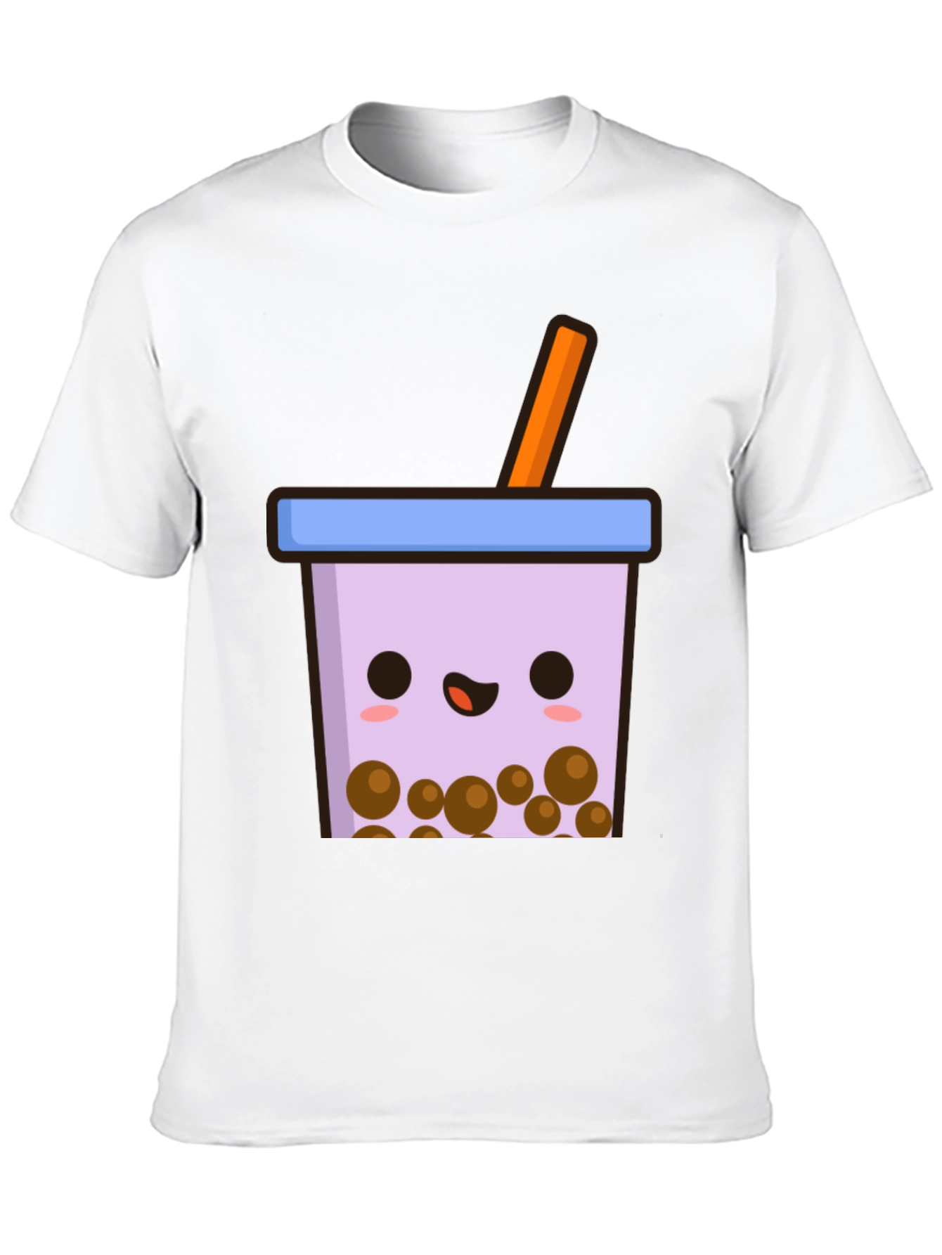 Cute Bubble Tea Graphic Tee - Black Unisex T-Shirt