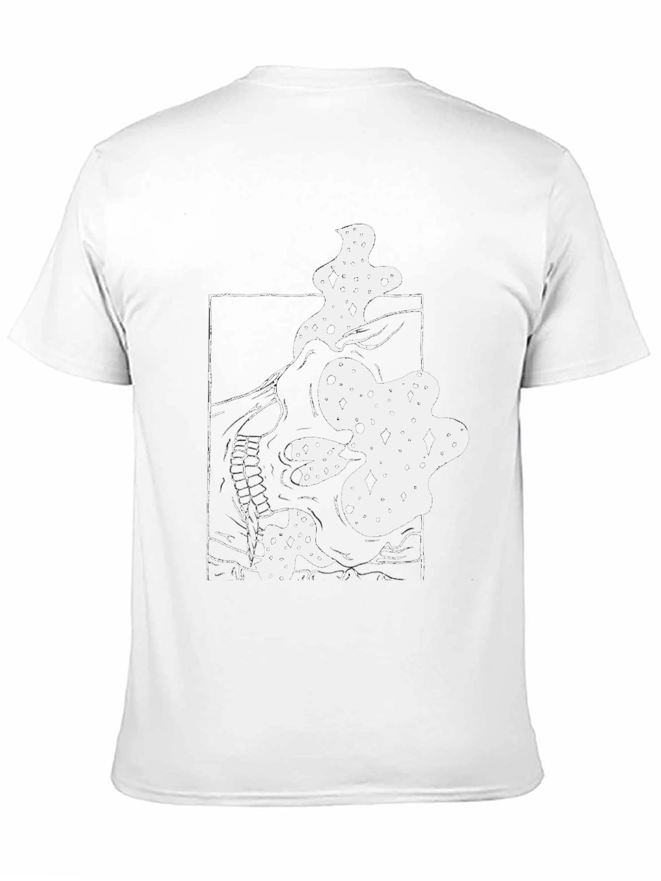 Abstract Skull Graphic Tee - Black Cotton