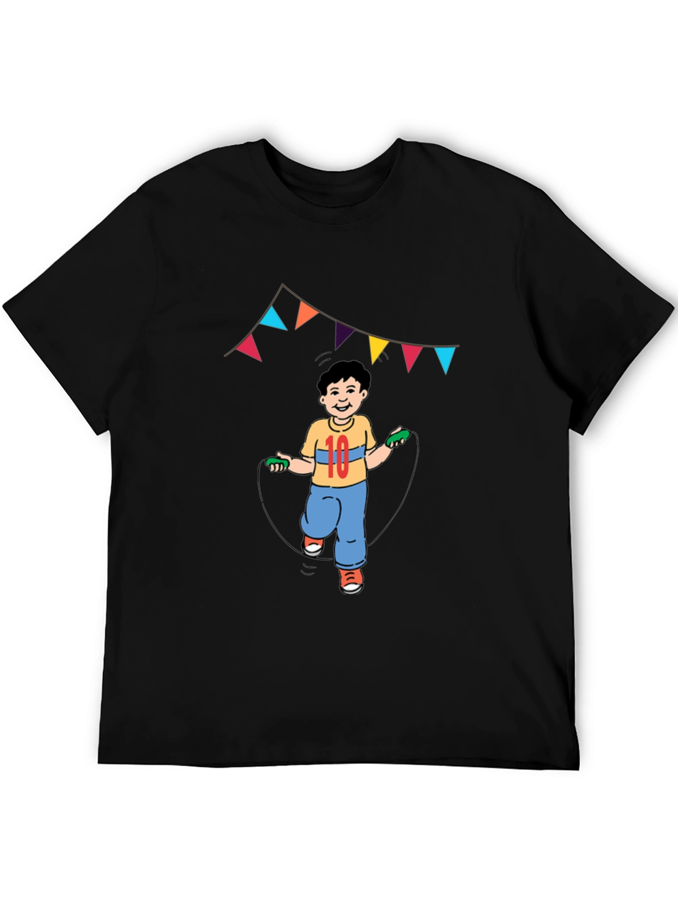 Boy Jumping Rope Graphic Tee - Black
