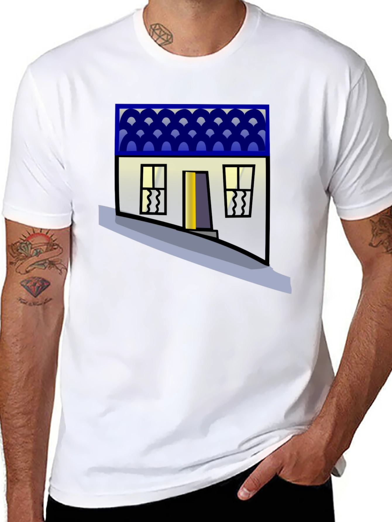 Quirky House Graphic Tee - Unique Streetwear