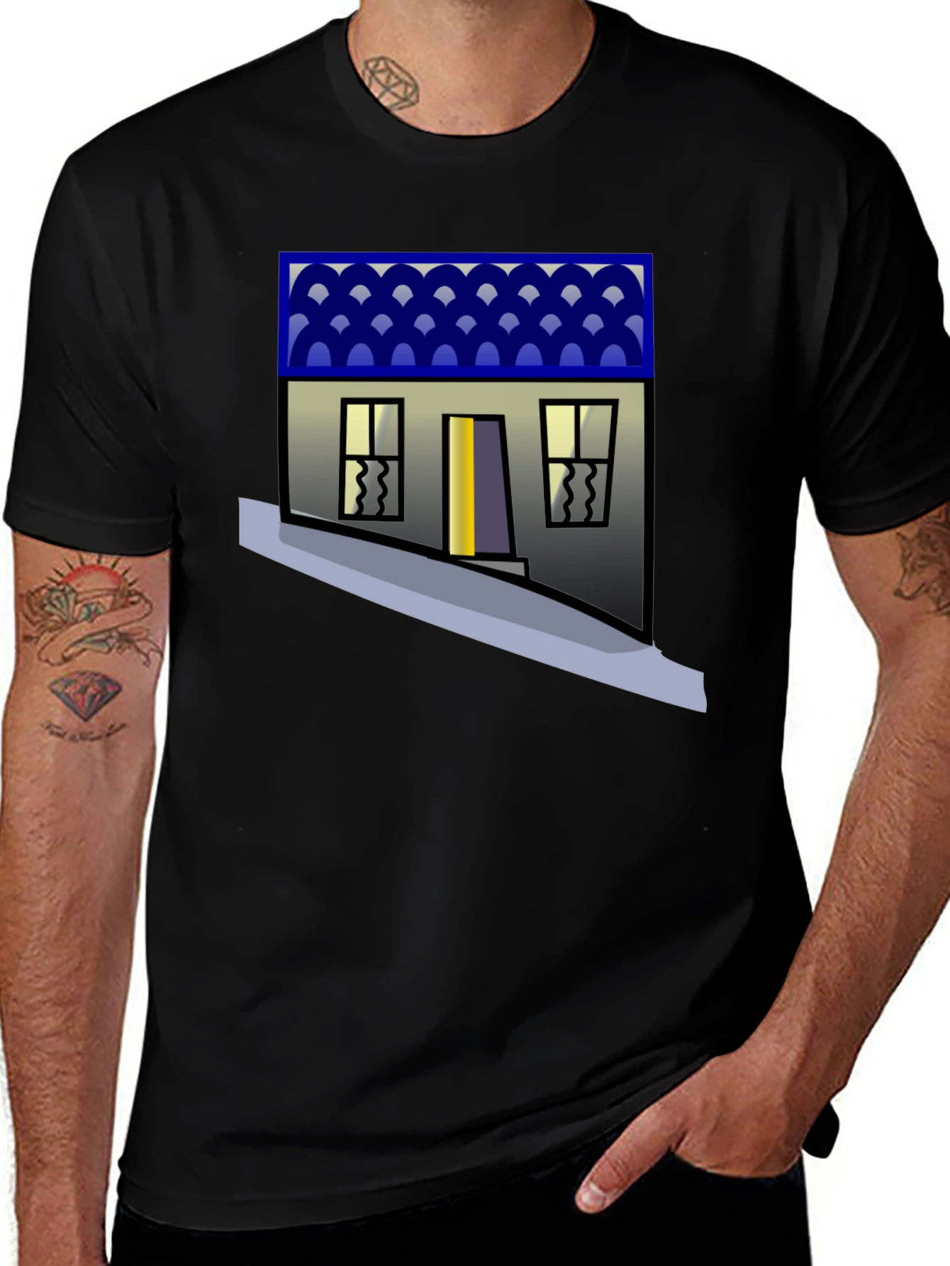 Quirky House Graphic Tee - Unique Streetwear