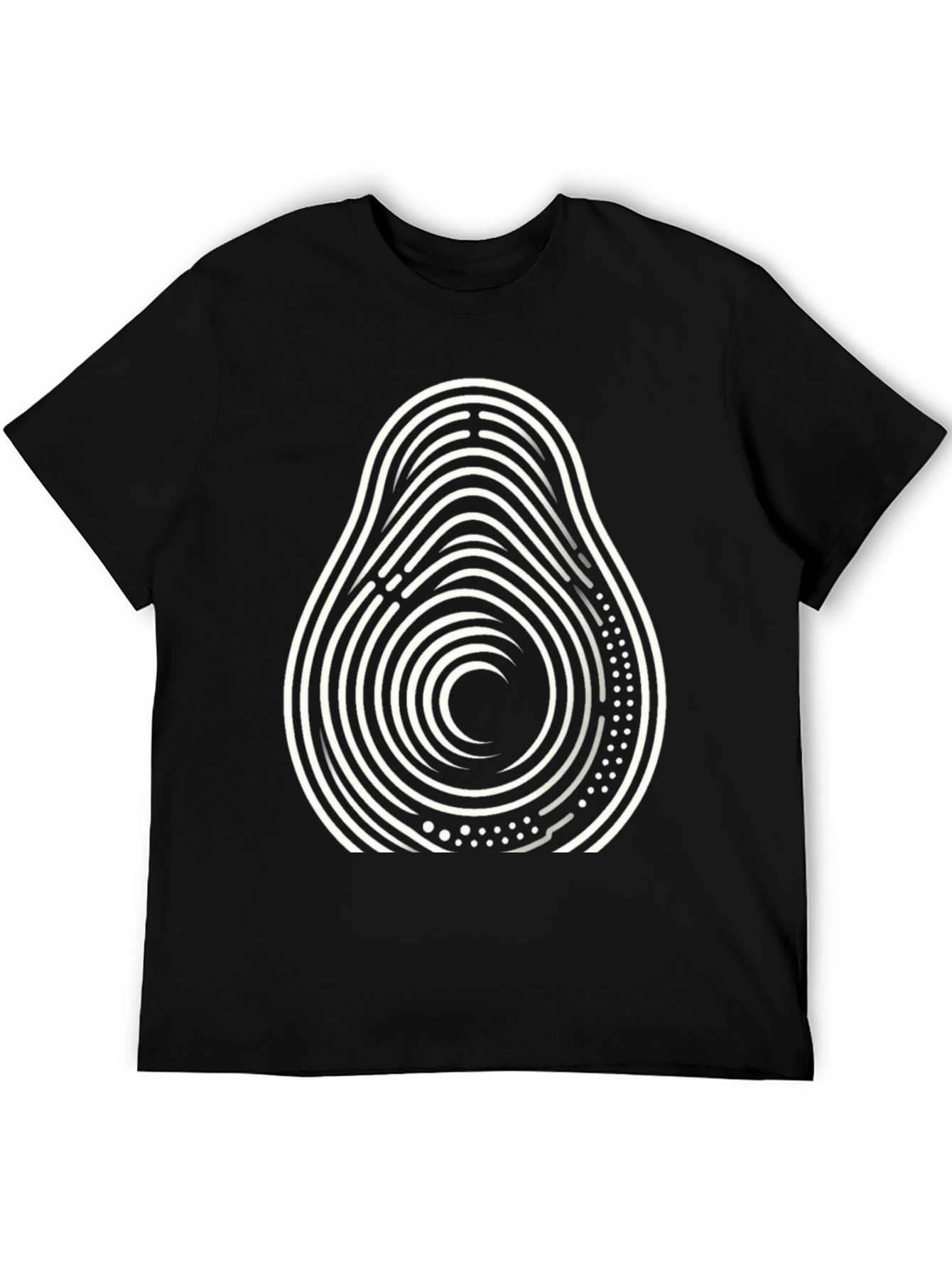 Abstract Avocado Graphic Tee - Cool Black T-Shirt