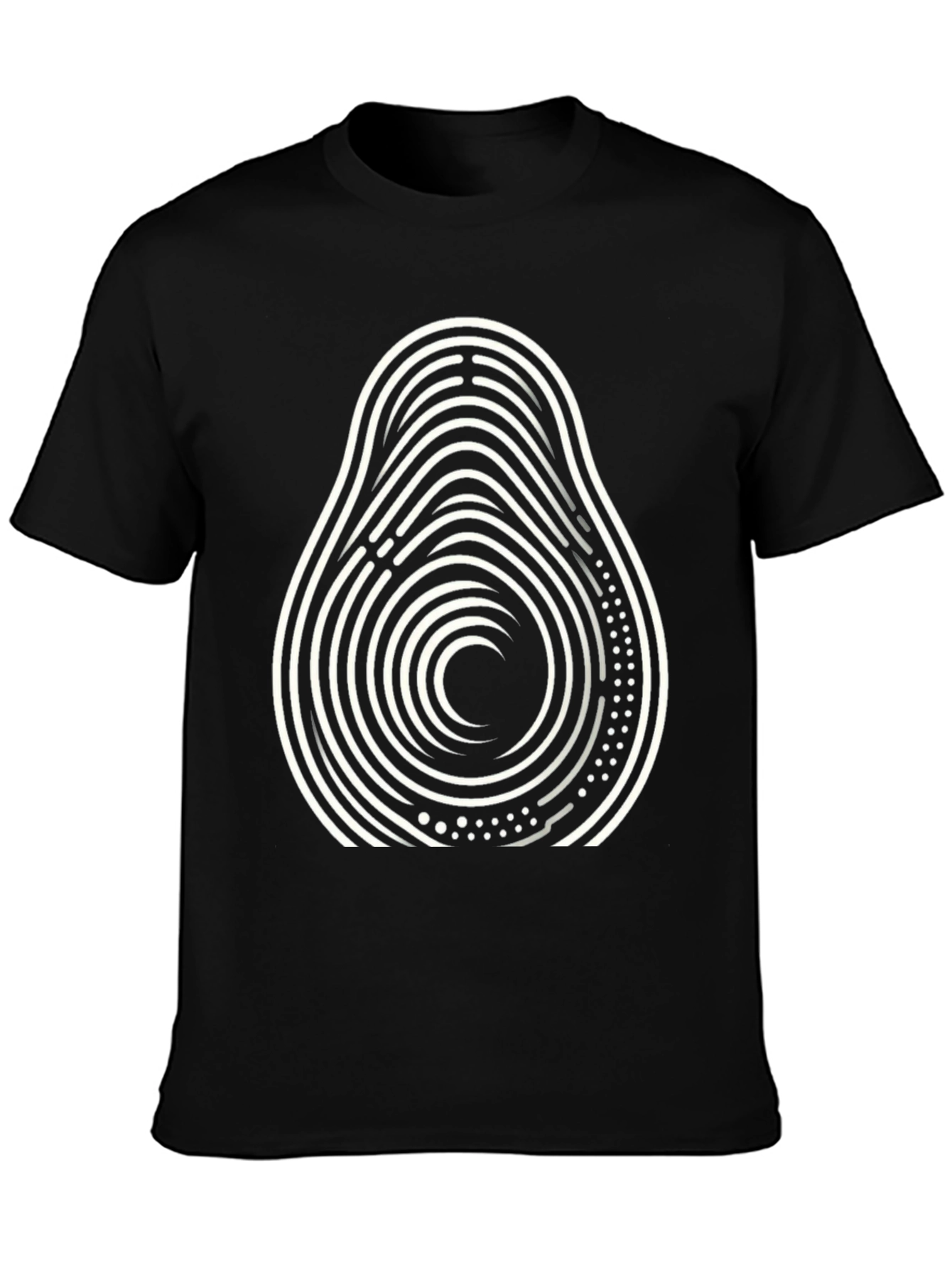 Abstract Avocado Graphic Tee - Cool Black T-Shirt