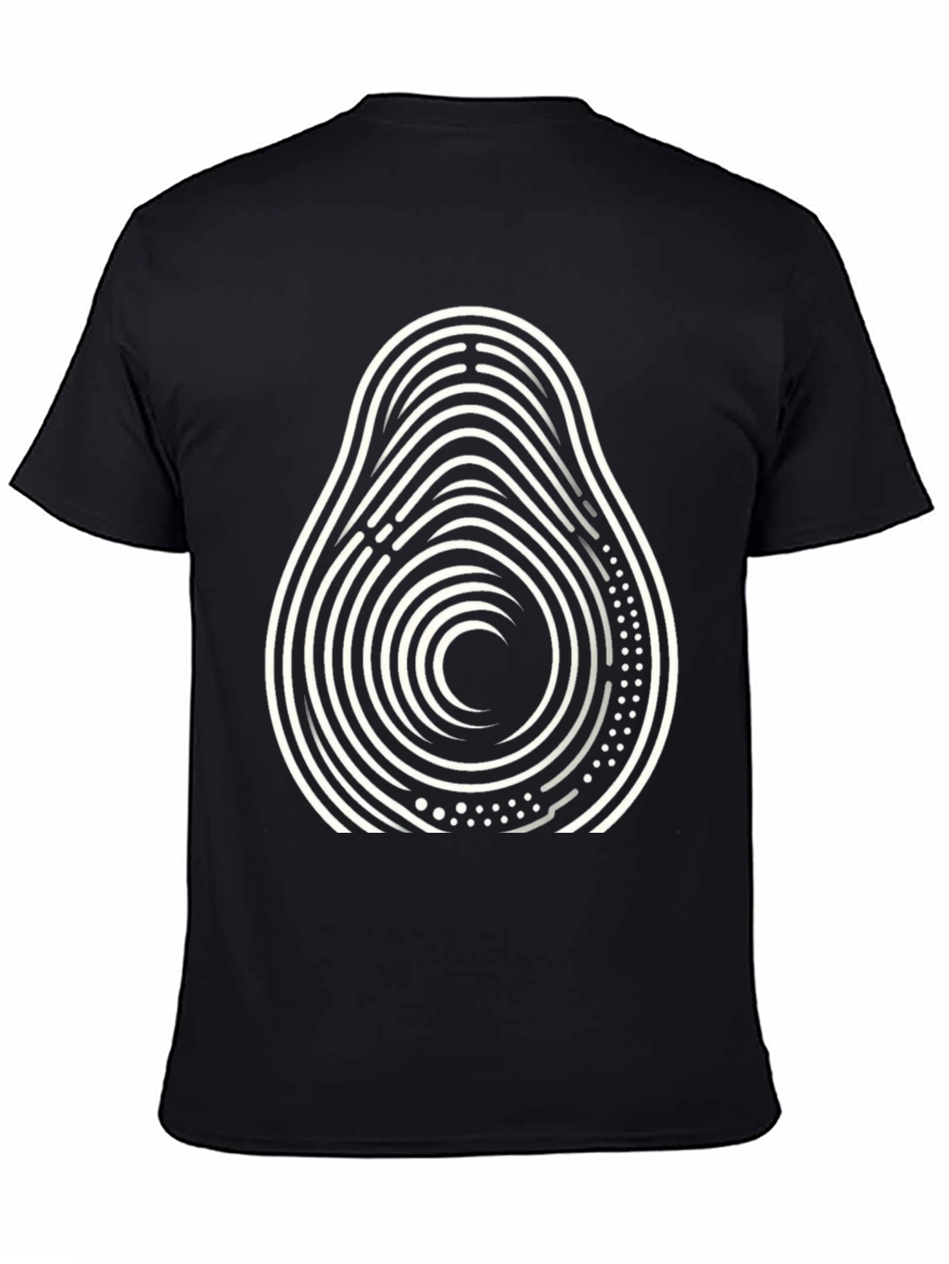 Abstract Avocado Graphic Tee - Cool Black T-Shirt